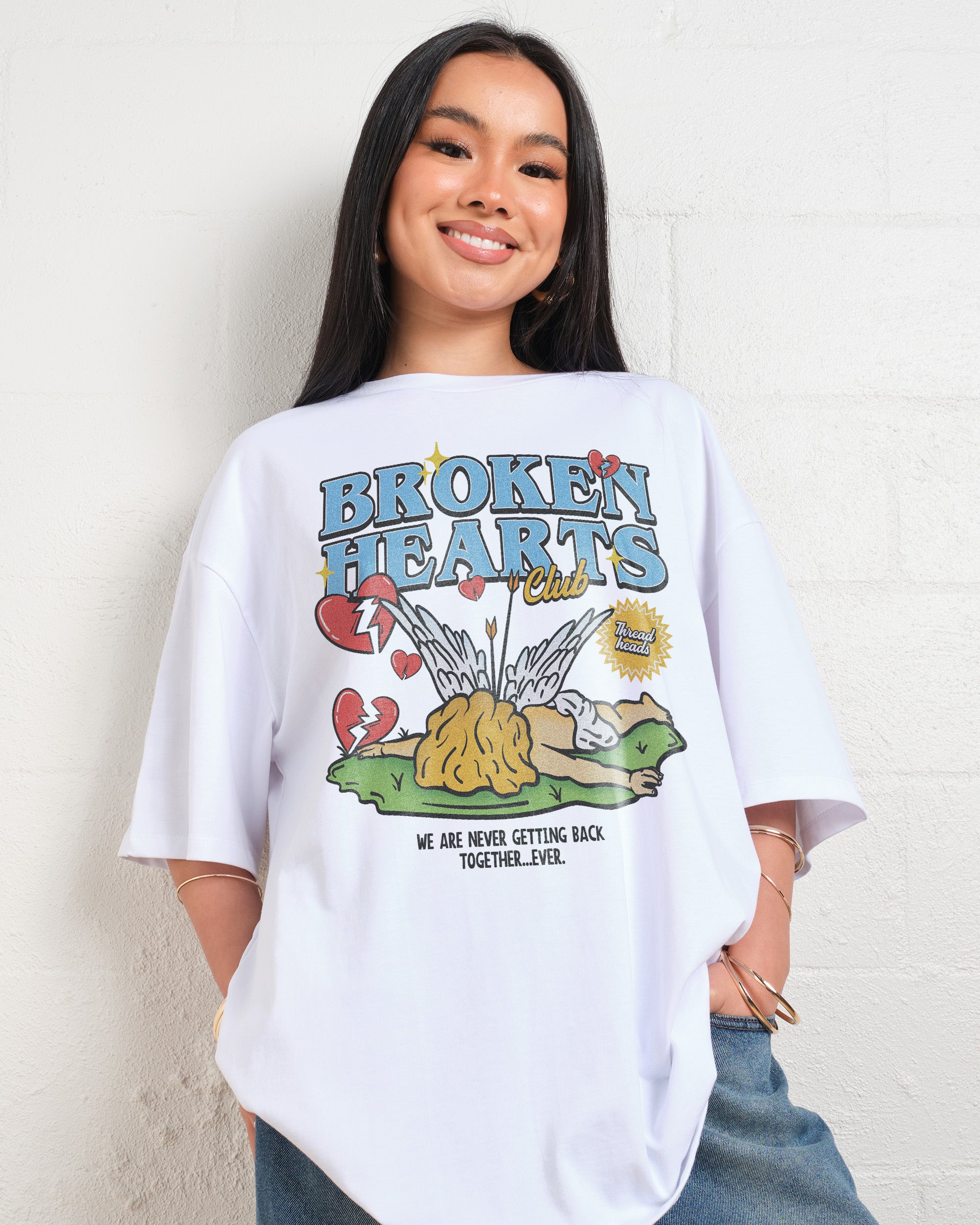 Broken Hearts Box Tee - Vintage White