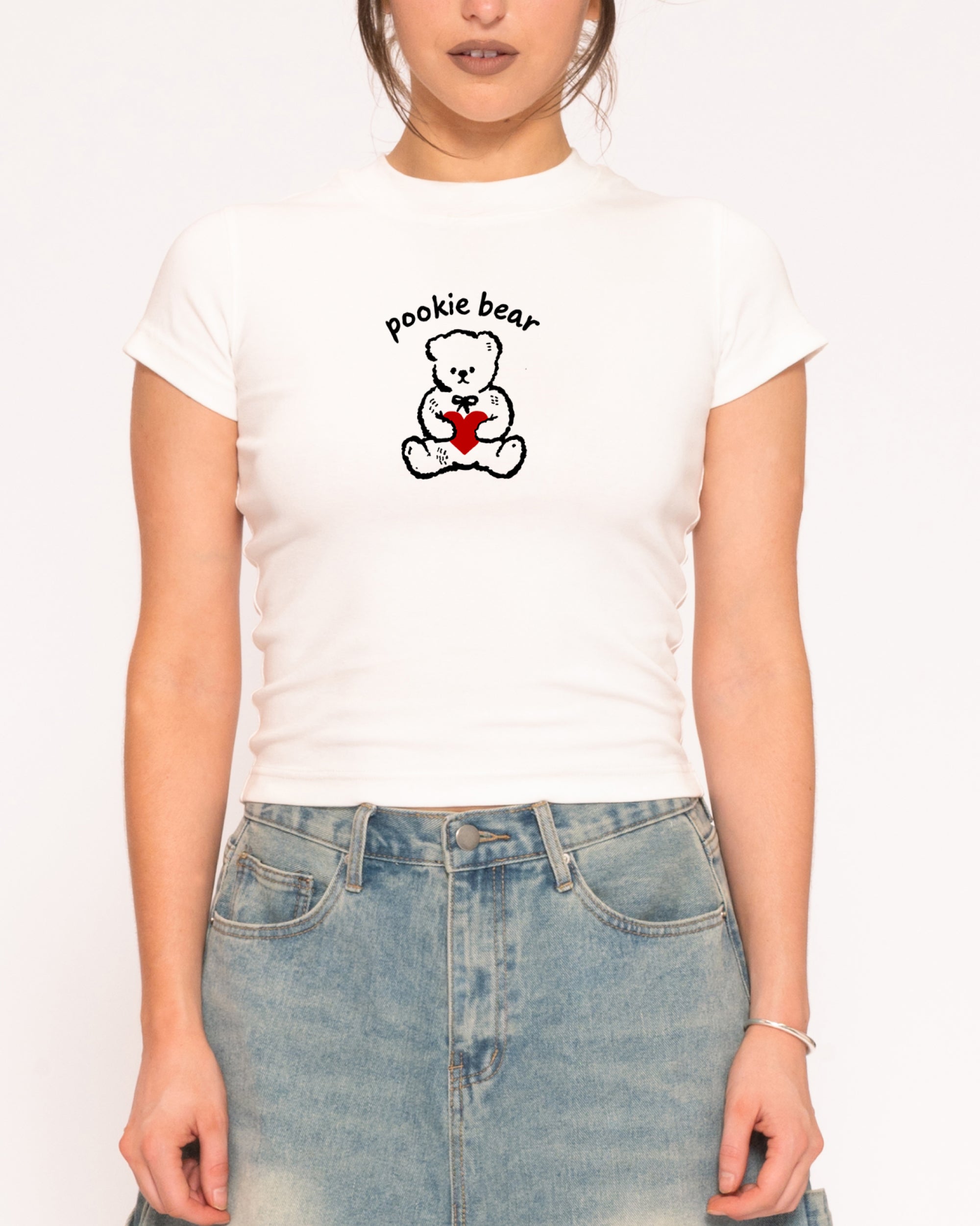 Pookie Bear White Longline Baby Tee