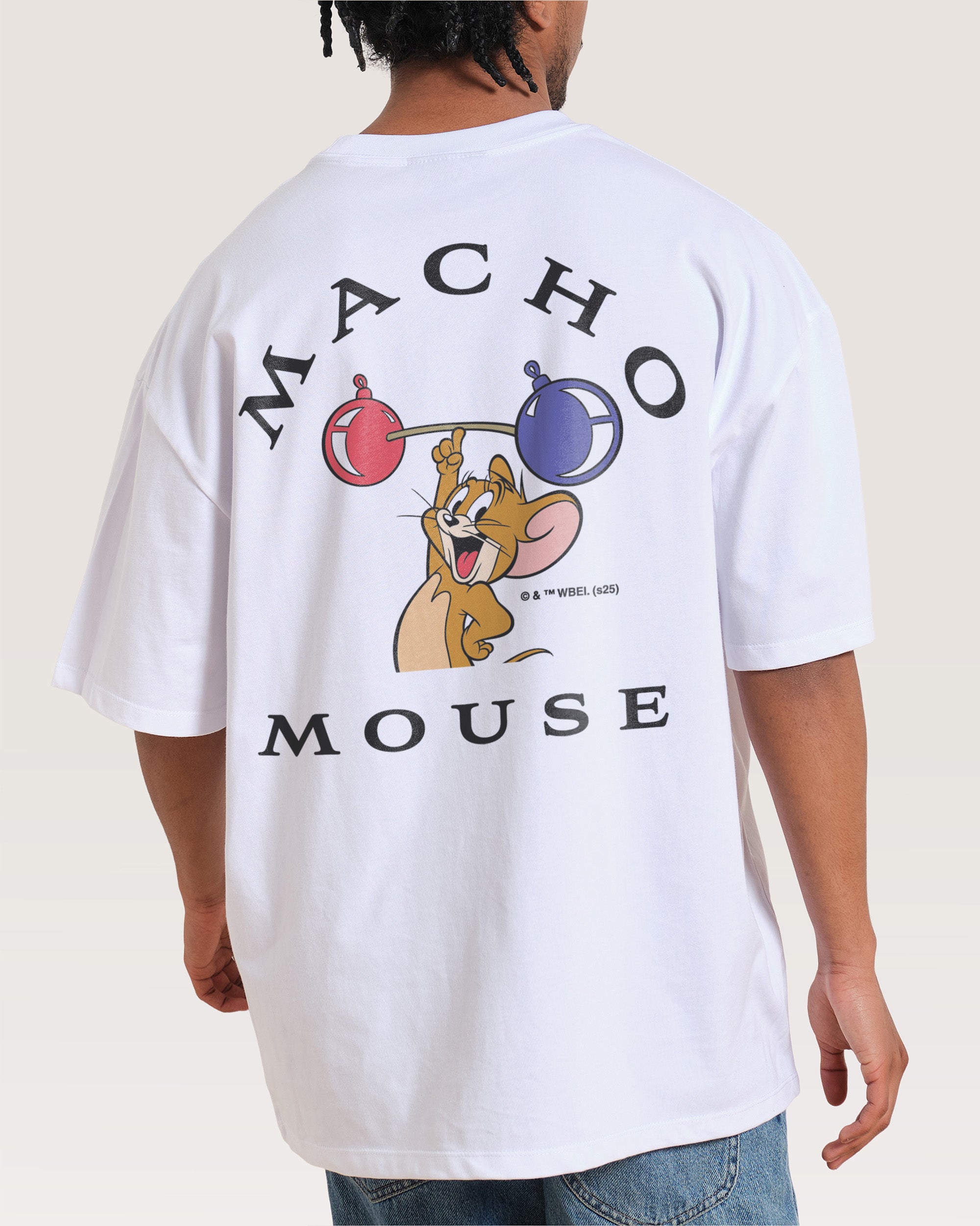 Macho Mouse White Oversized Tee