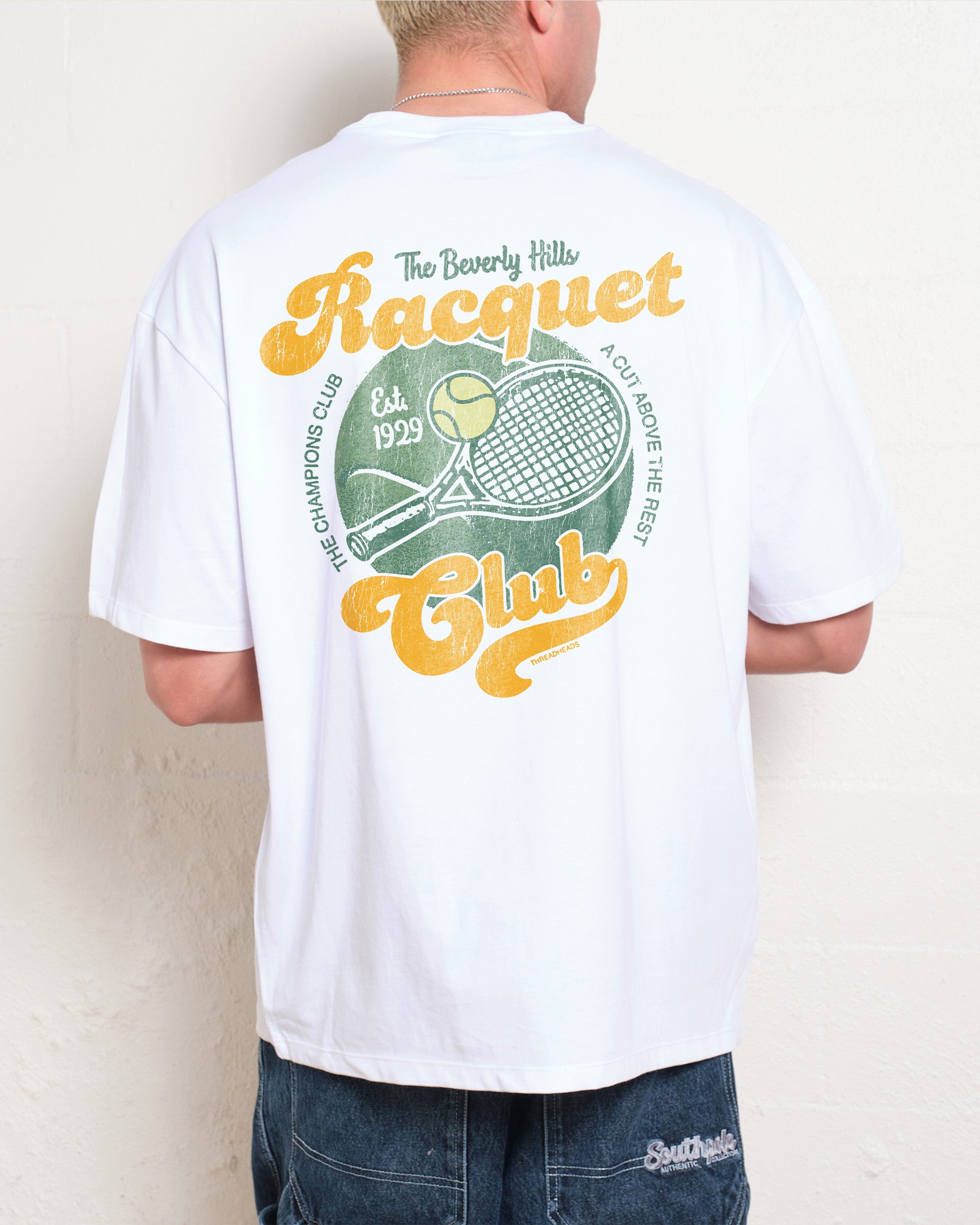 Beverly Hills Racquet Club White Oversized Tee
