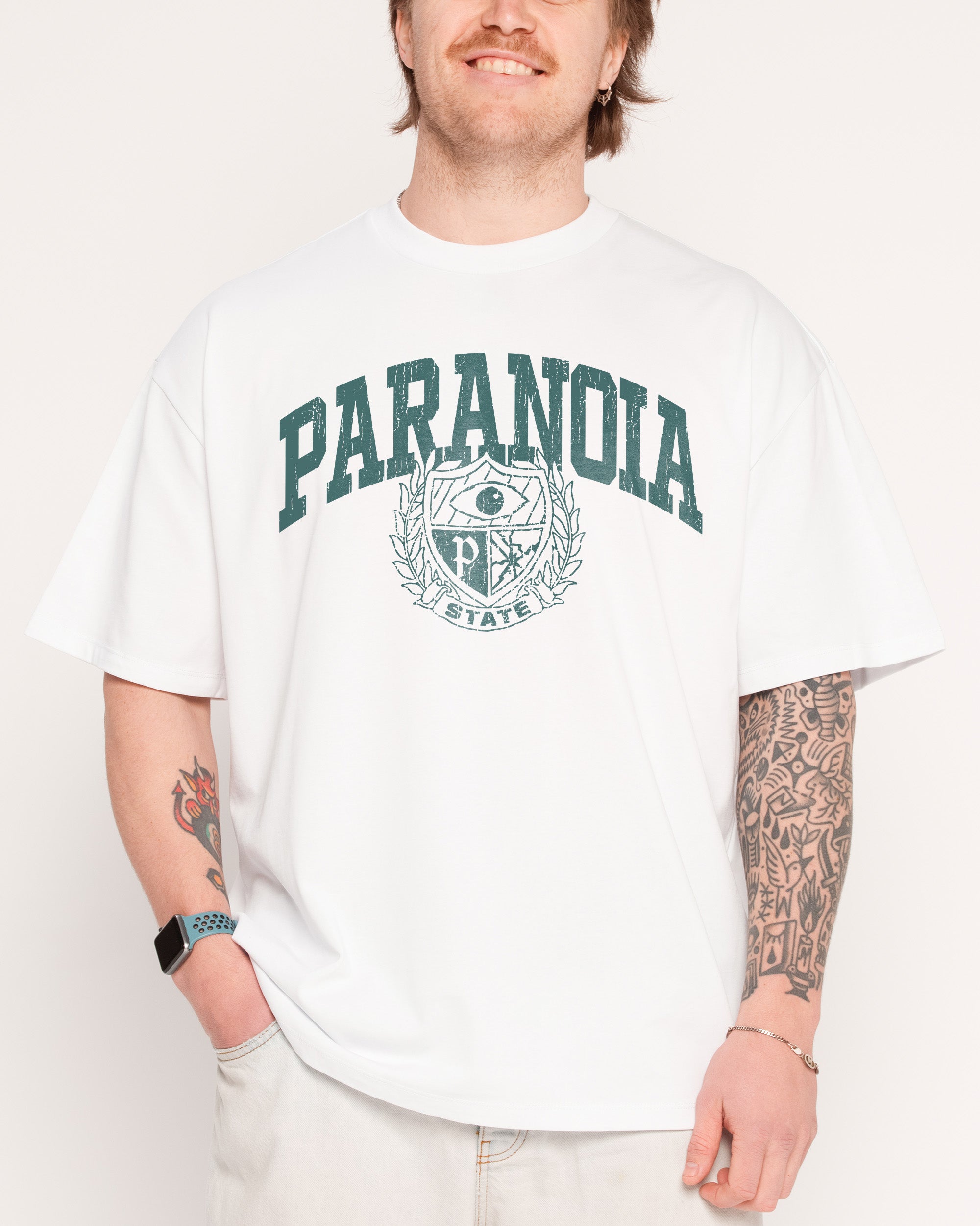 Paranoia State White Oversized Tee