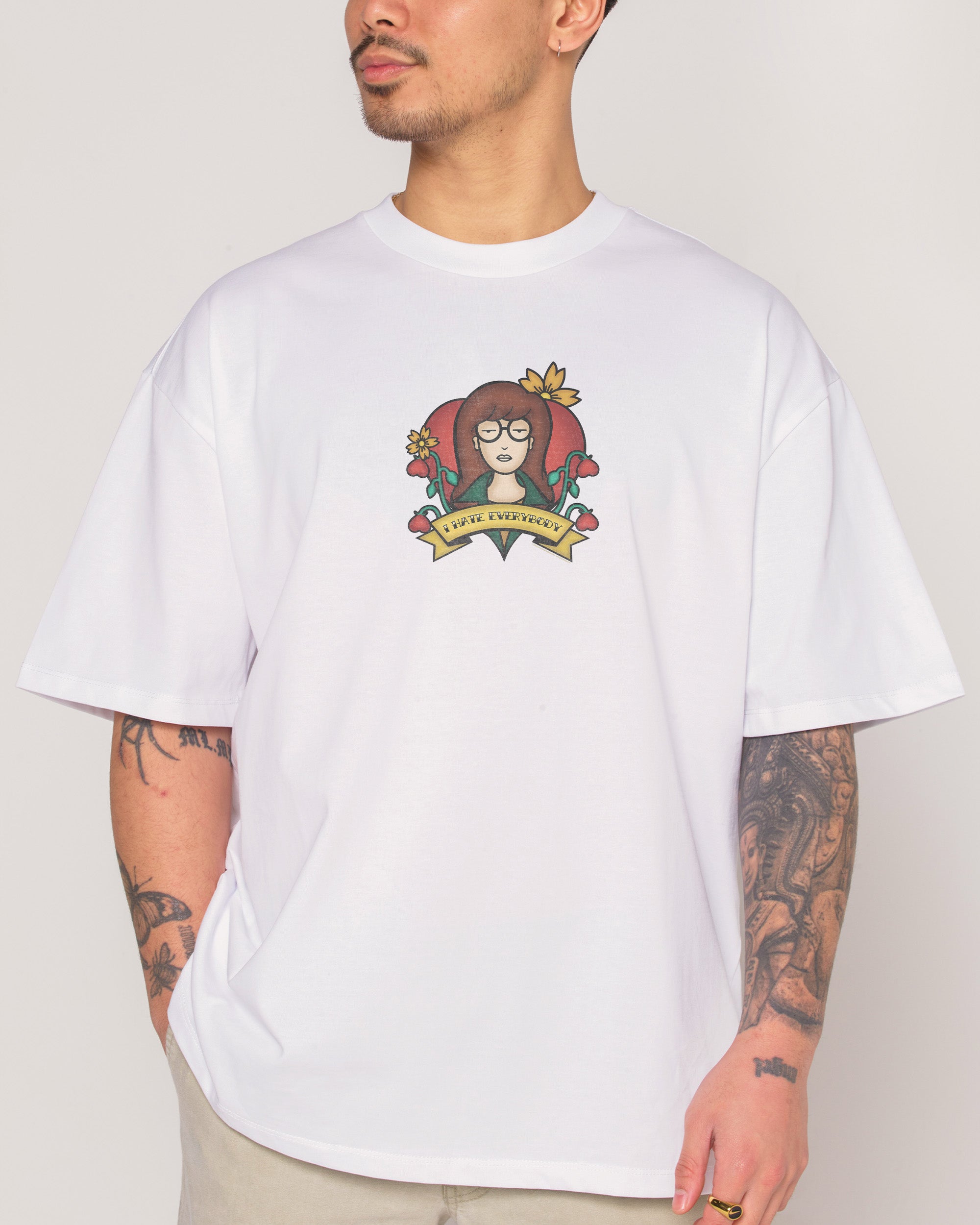 I Hate Everything White Oversized Tee