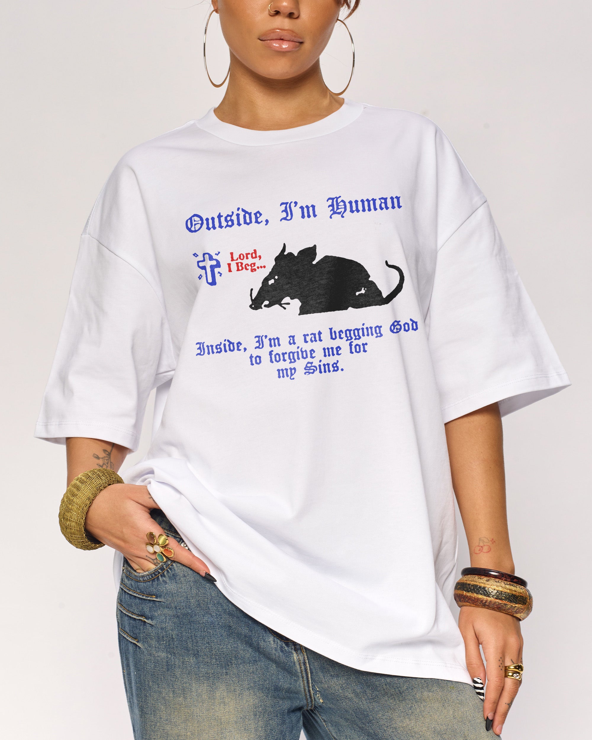 Once Human Oversized Tee White Oversized Tee