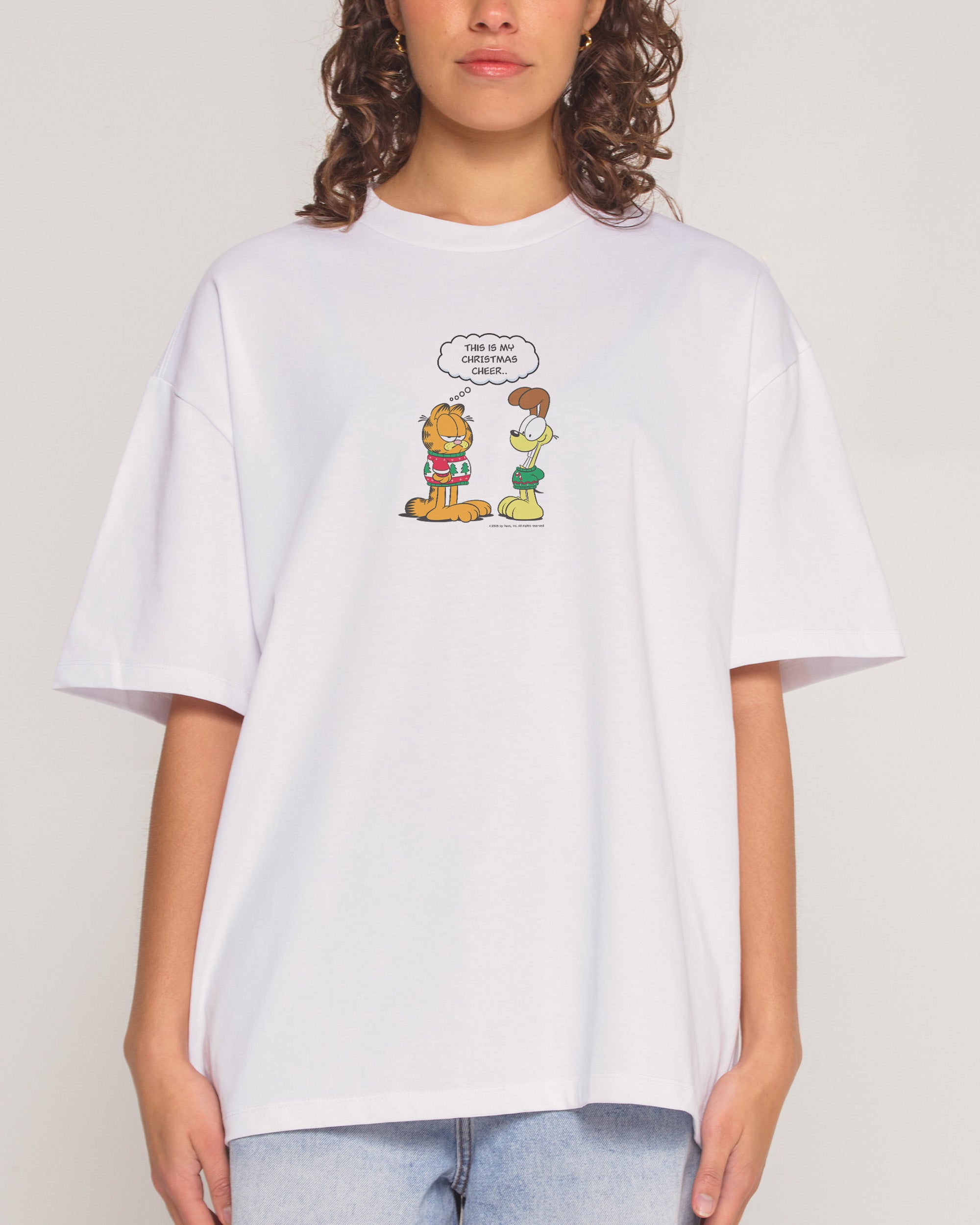 Xmas Cheer White Oversized Tee