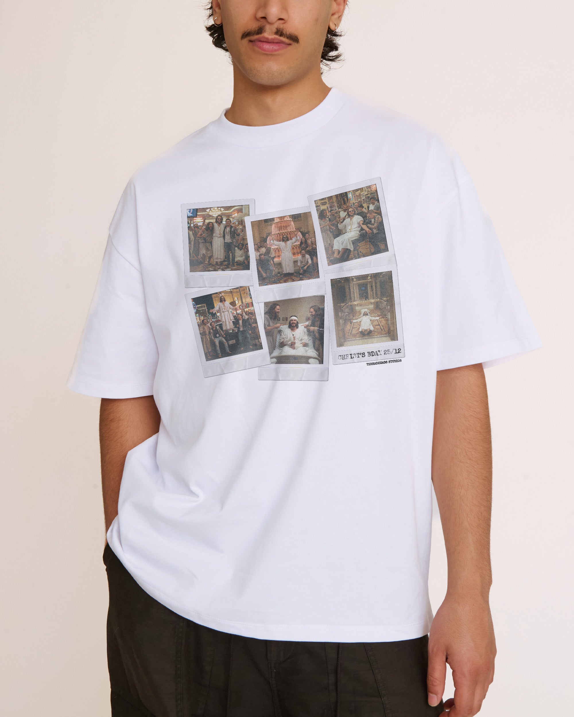 Christ's Bday Bender White Oversized Tee