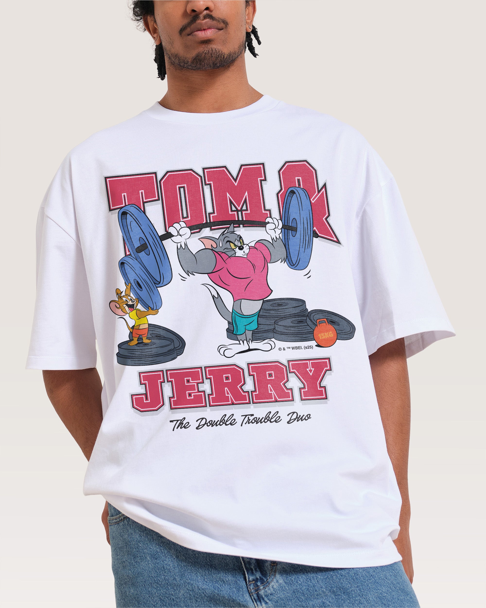 The Double Trouble Duo White Oversized Tee