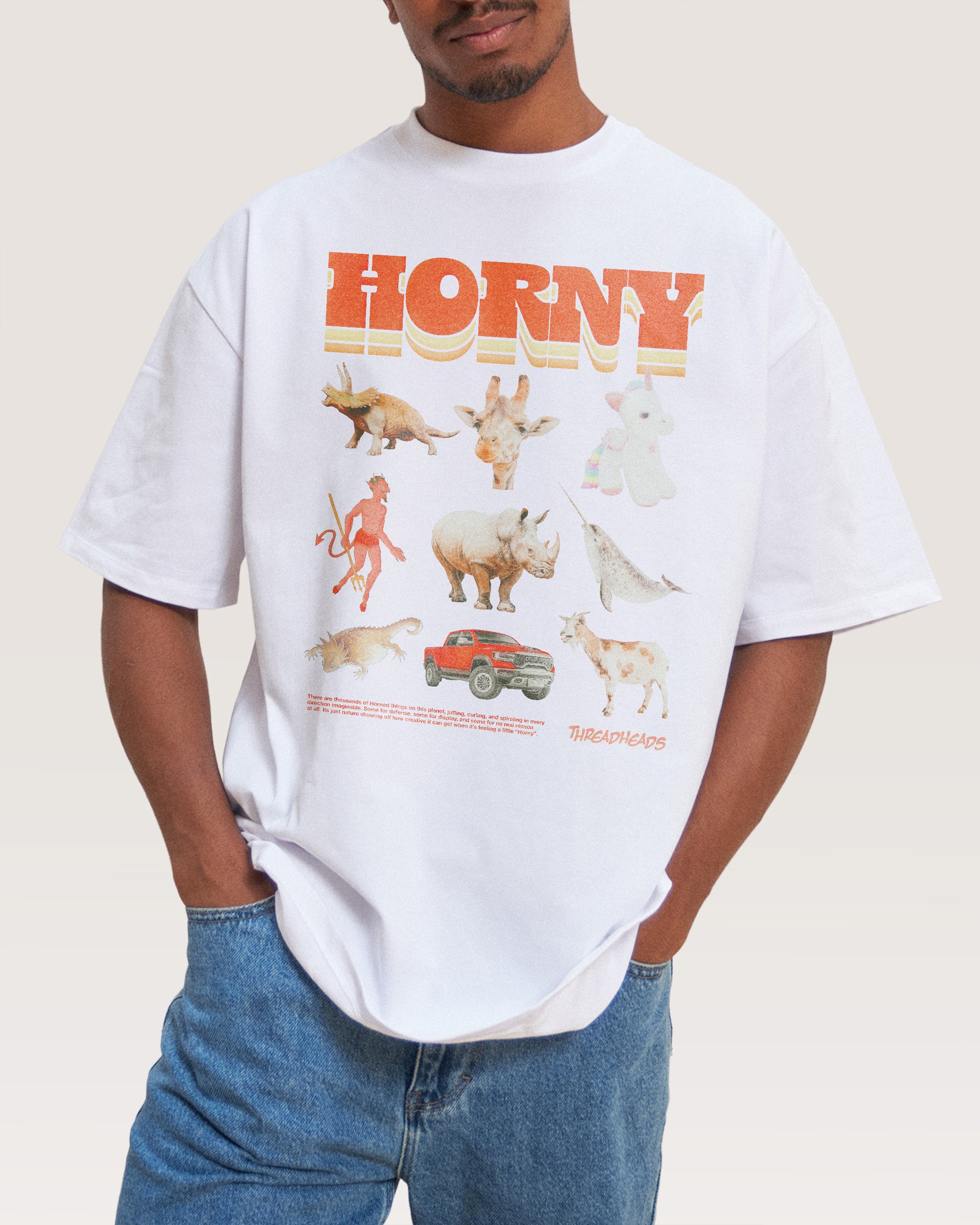 Horny Things White Oversized Tee