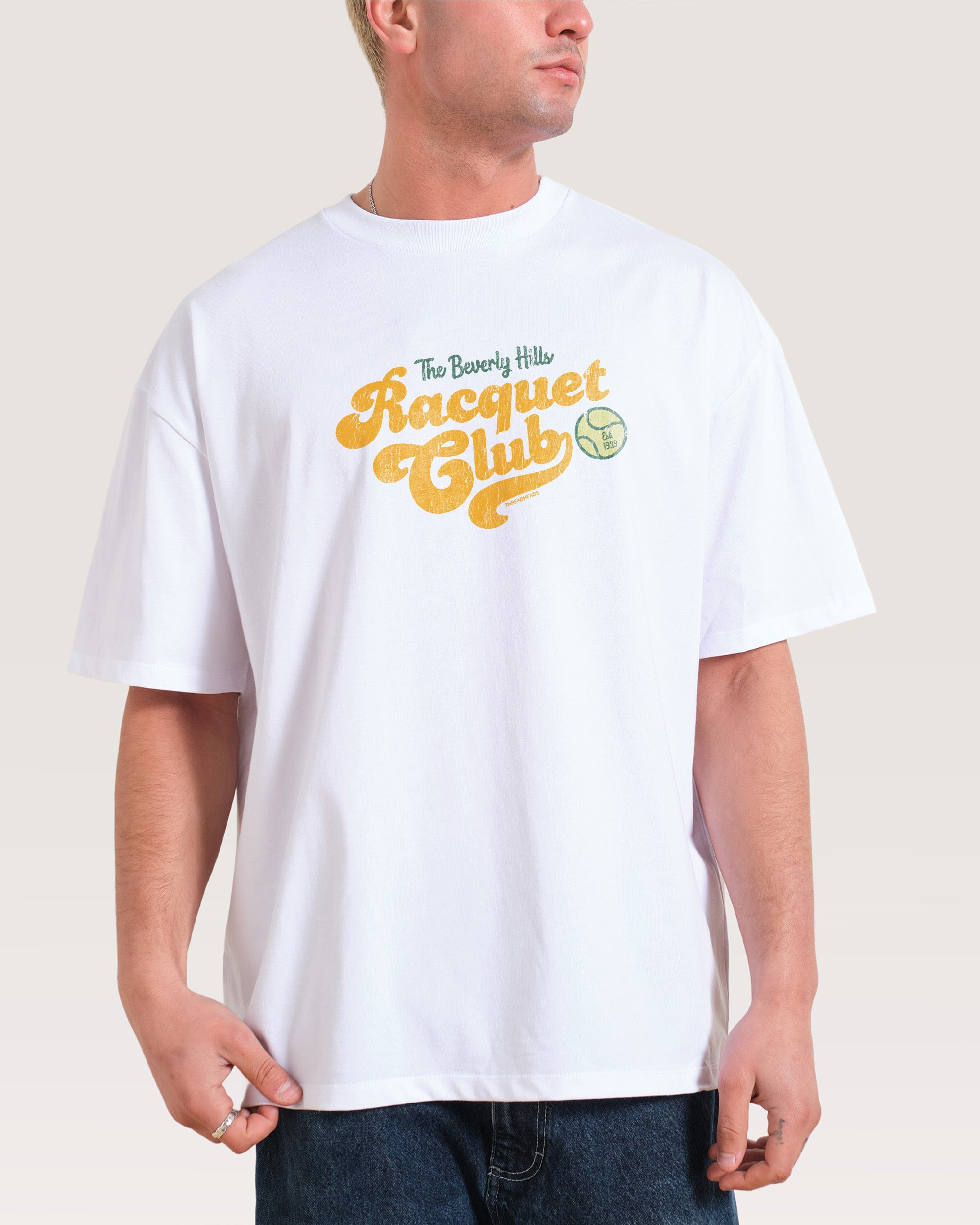 Beverly Hills Racquet Club White Oversized Tee