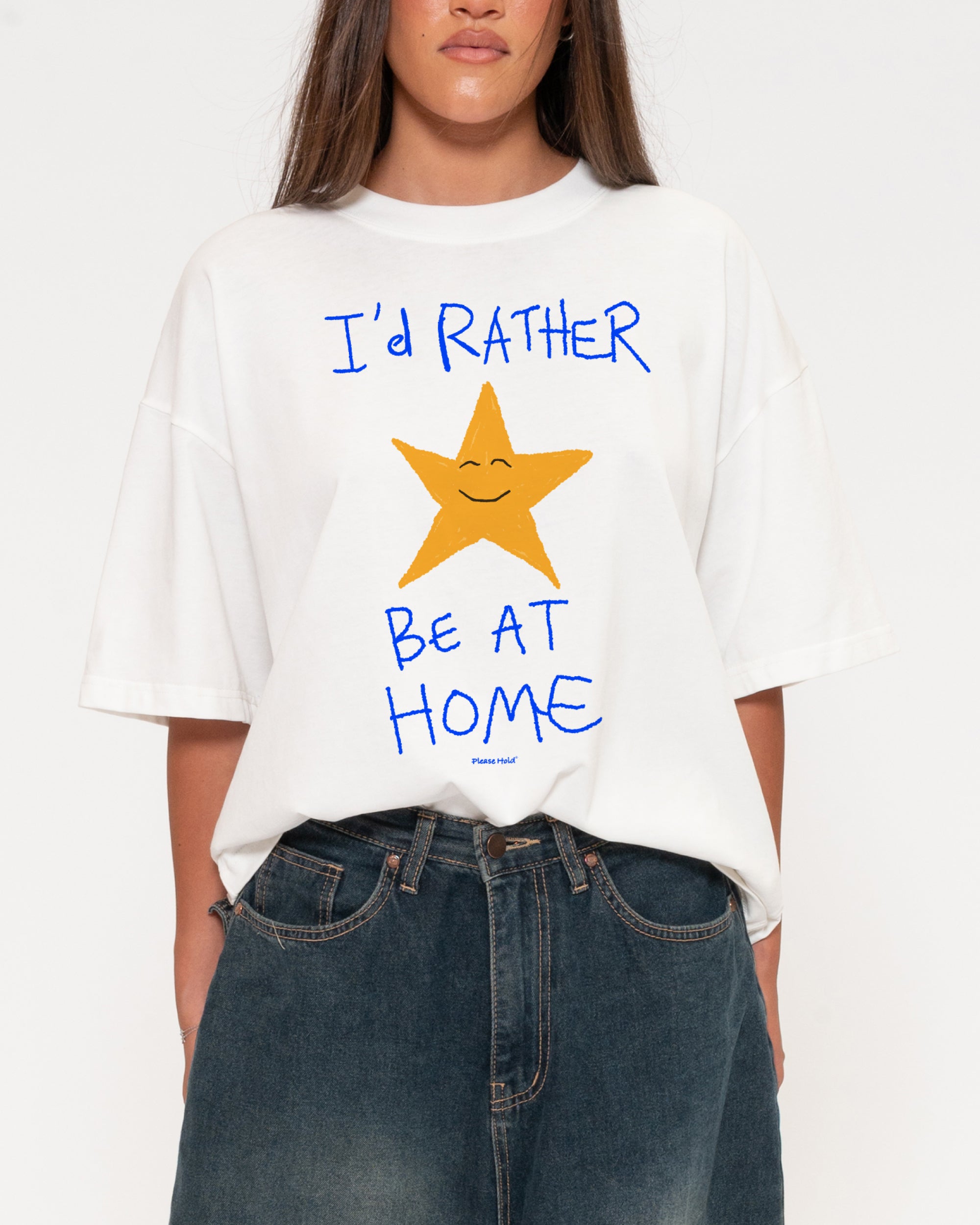 I'd Rather Be At Home Boxy Crop Tee