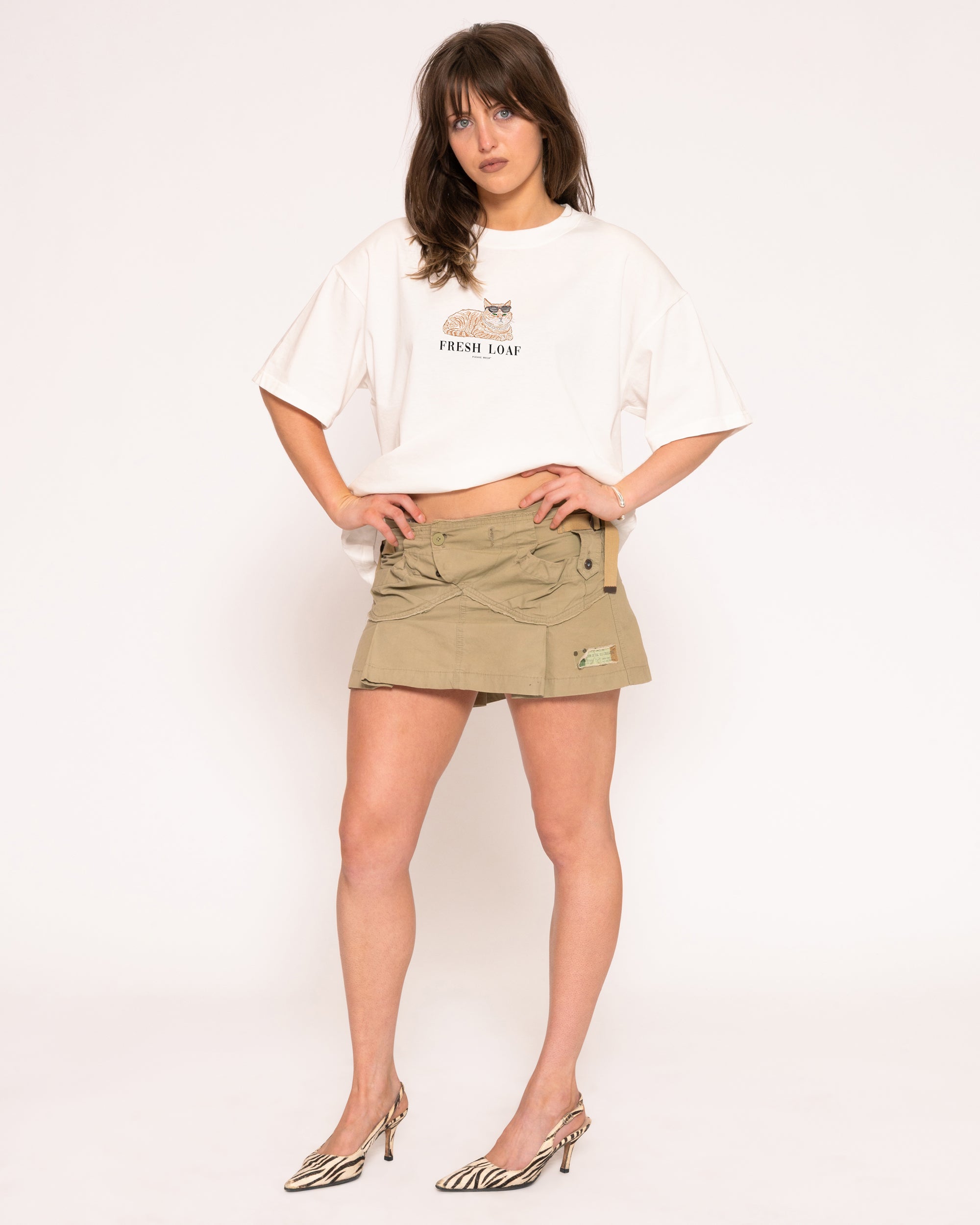 Fancy Fresh Loaf White Boxy Crop Tee