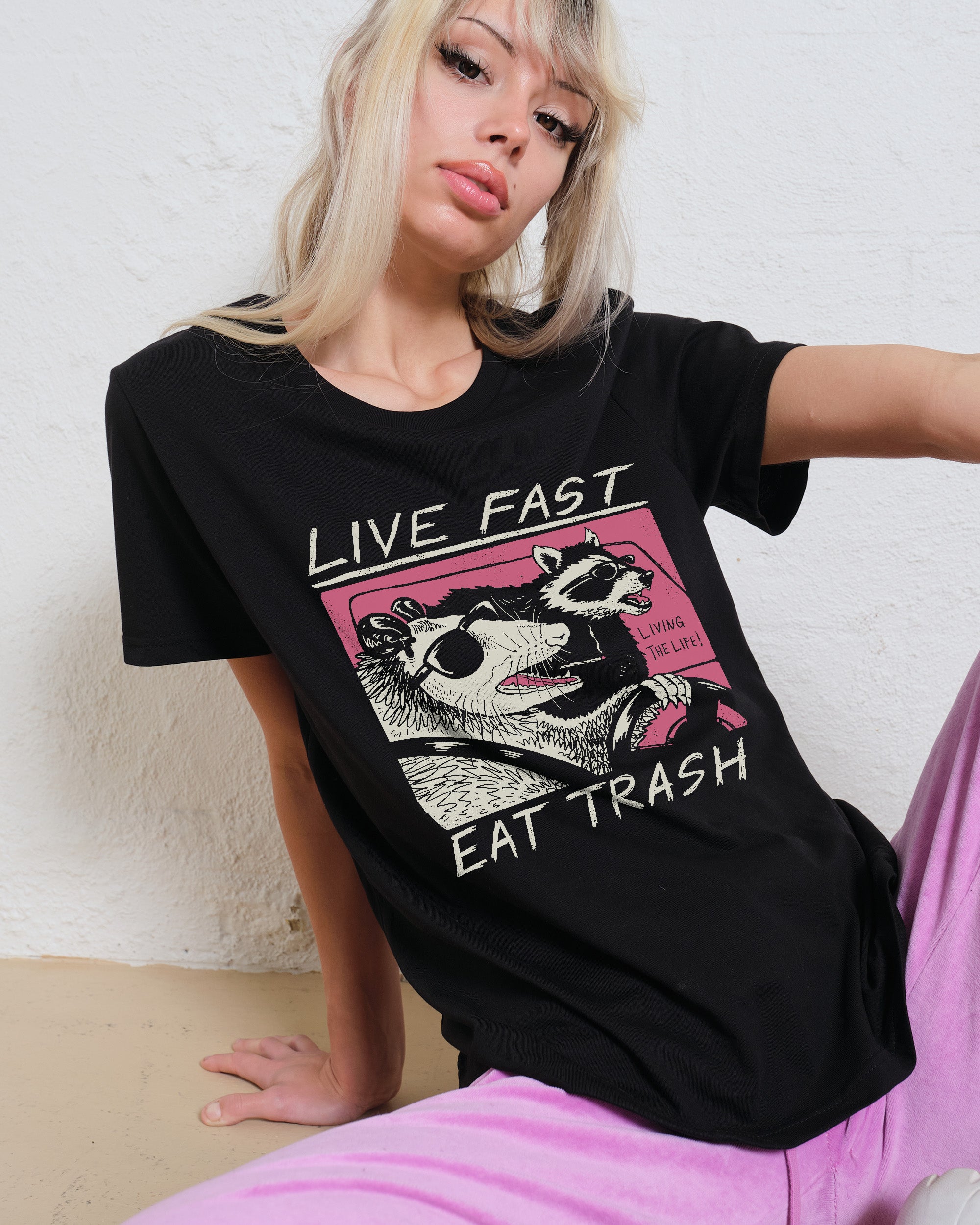Live Fast Eat Trash Women's Tee Online Australia