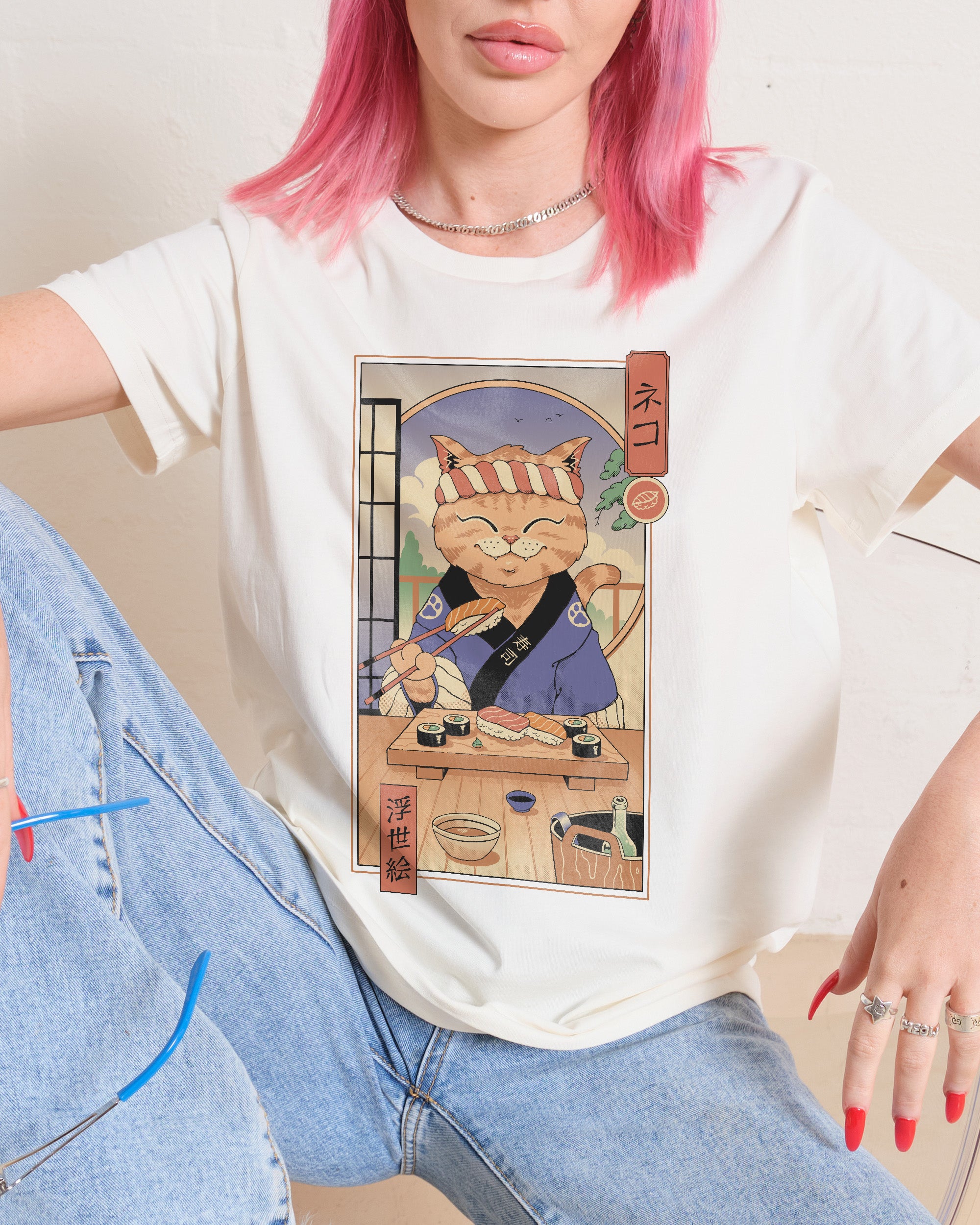 Sushi Cat in Edo Women's Tee Online Australia
