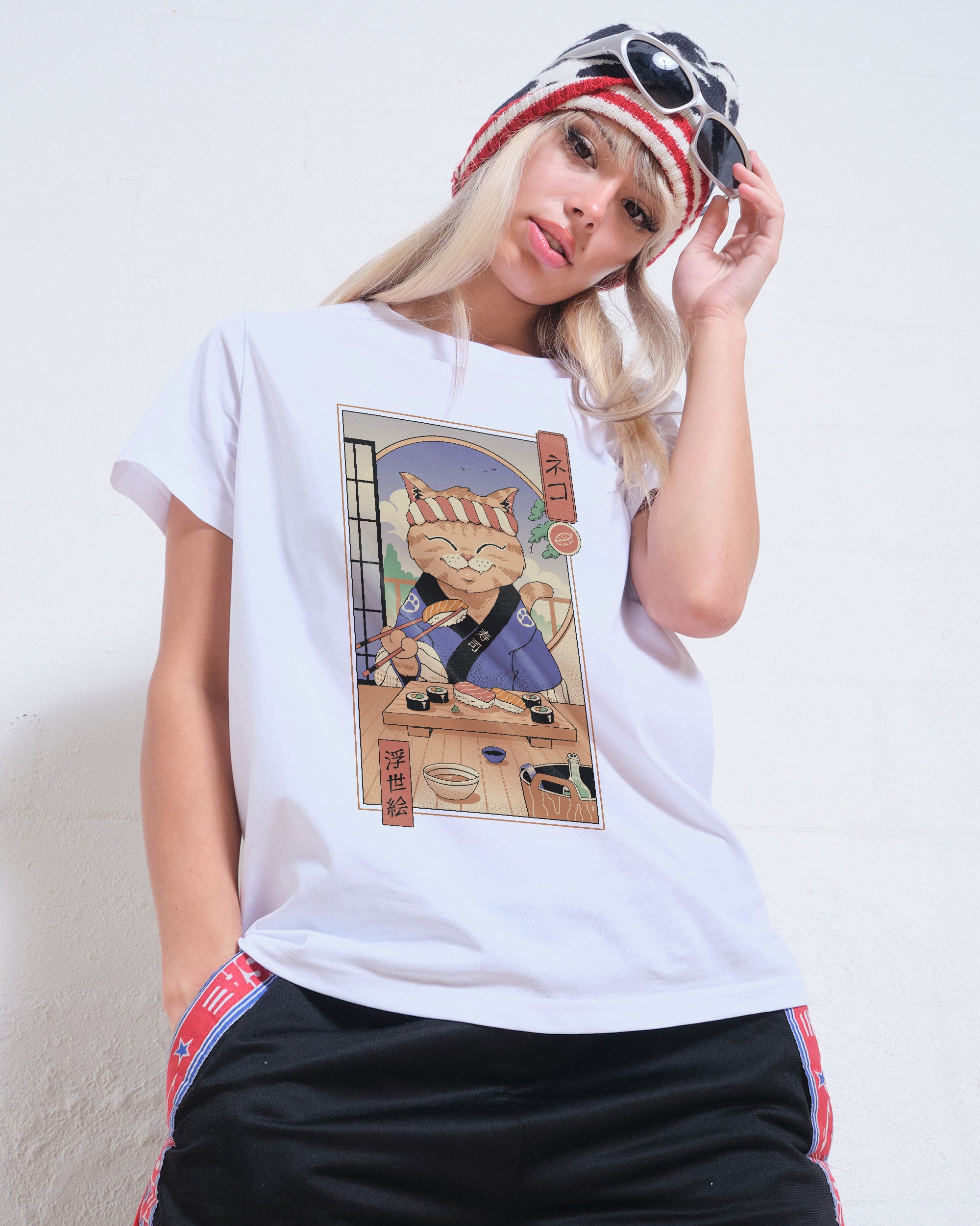Sushi Cat in Edo Women's Tee Online Australia