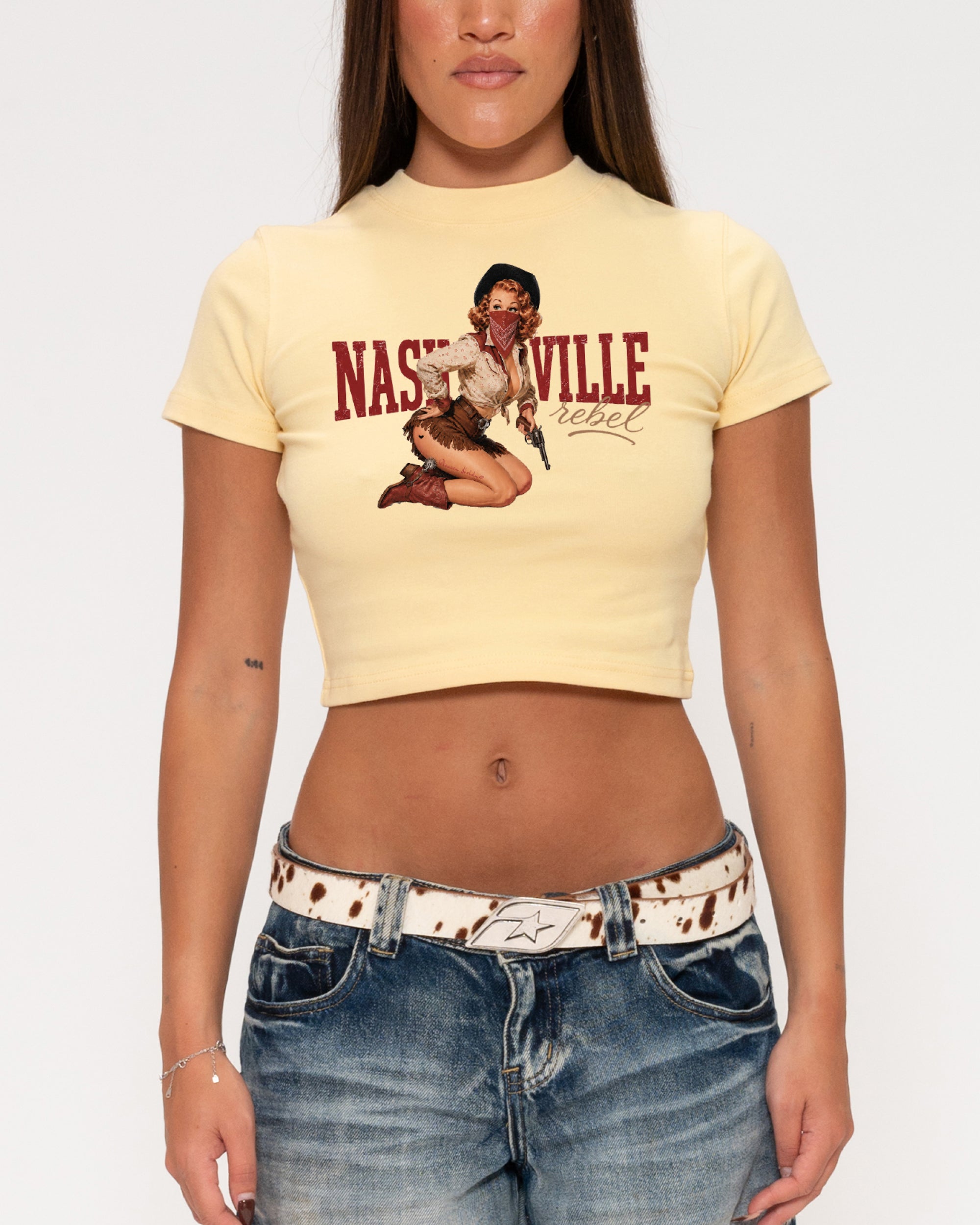 Nashville Rebel Yellow Baby Tee