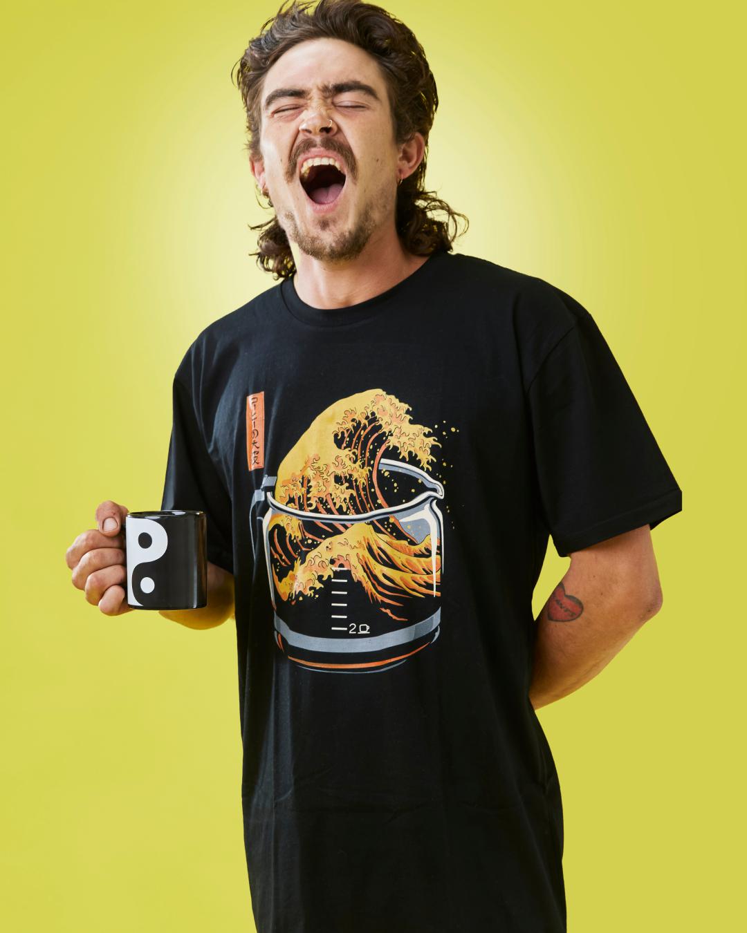 The Great Wave of Coffee T-Shirt Australia Online