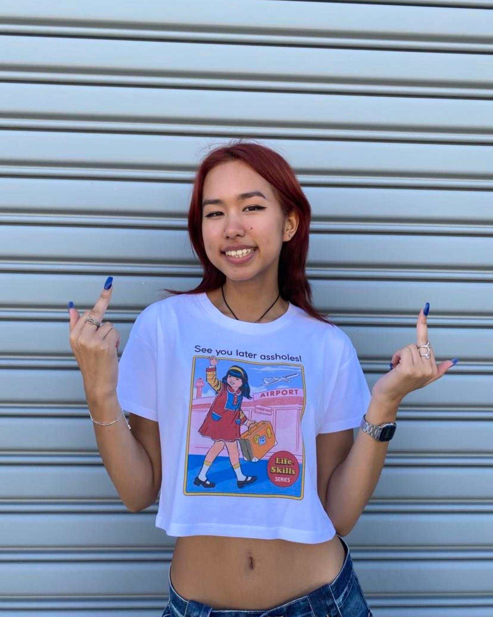 See You Later Crop Tee Australia Online #colour_white