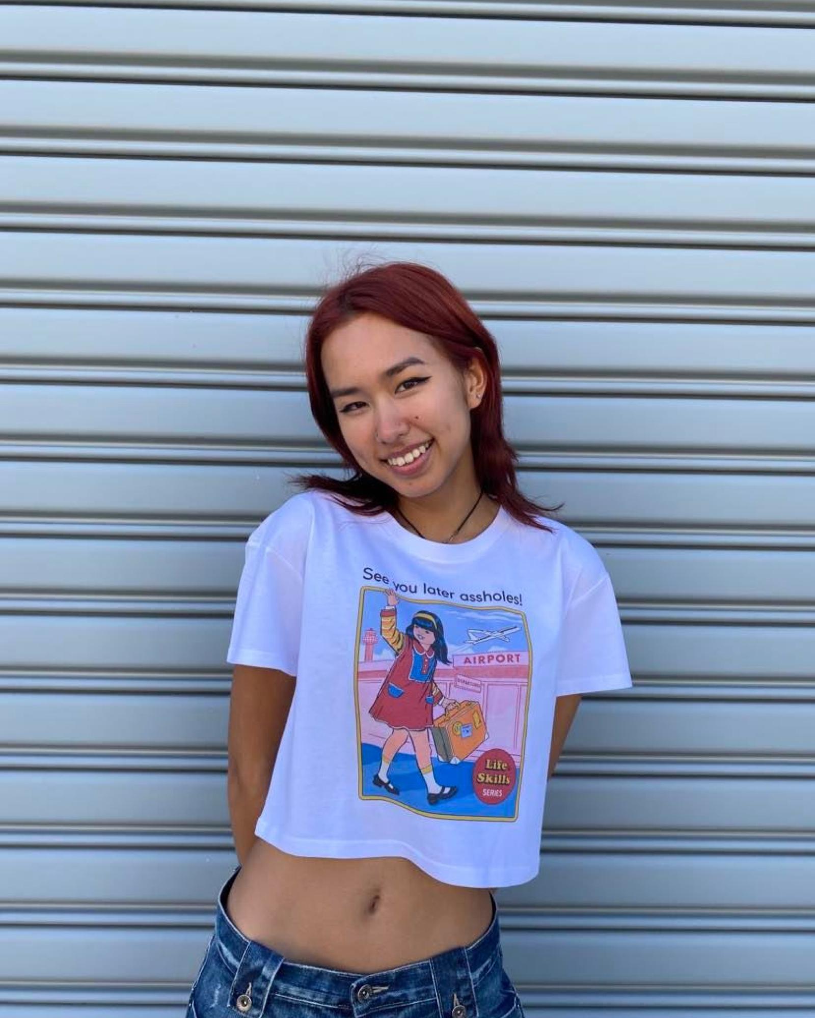 See You Later Crop Tee Australia Online #colour_white