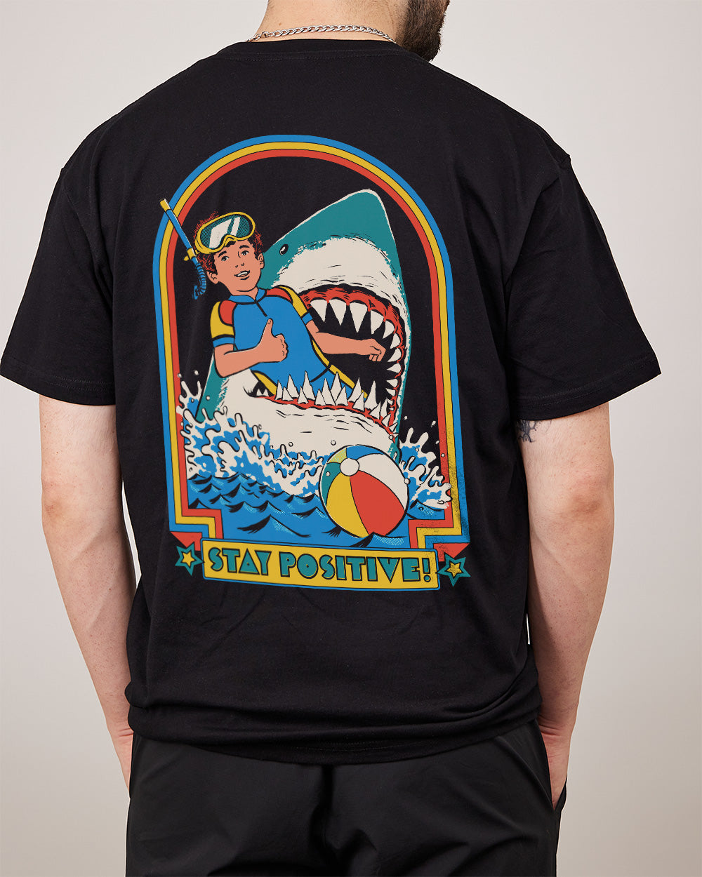 Stay Positive Front and Back T-Shirt Australia Online