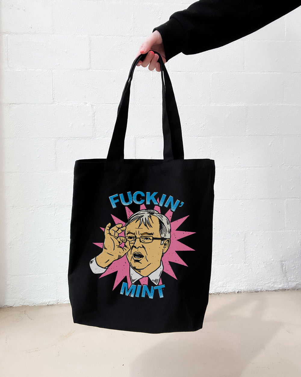Kevin Rudd: Fuckin' Mint Tote Bag Australia Online #colour_black