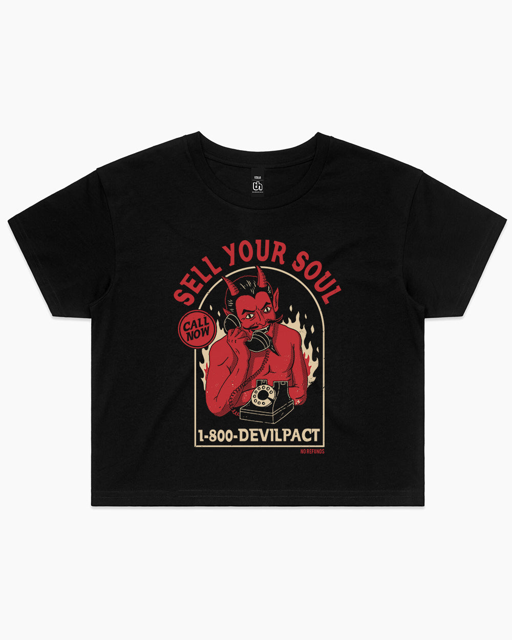 Sell Your Soul Crop Tee Australia Online #colour_black