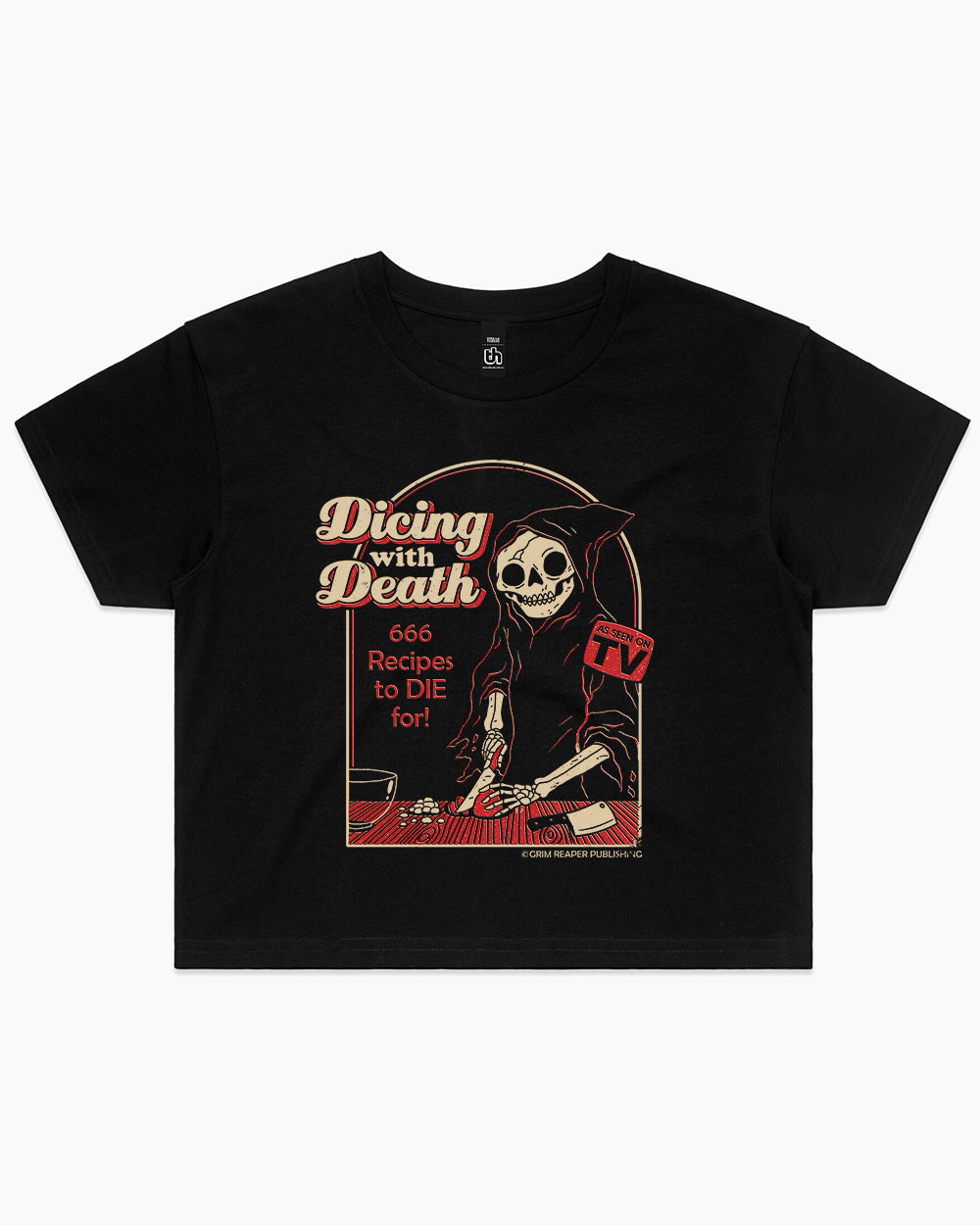 Dicing With Death Crop Tee Australia Online #colour_black