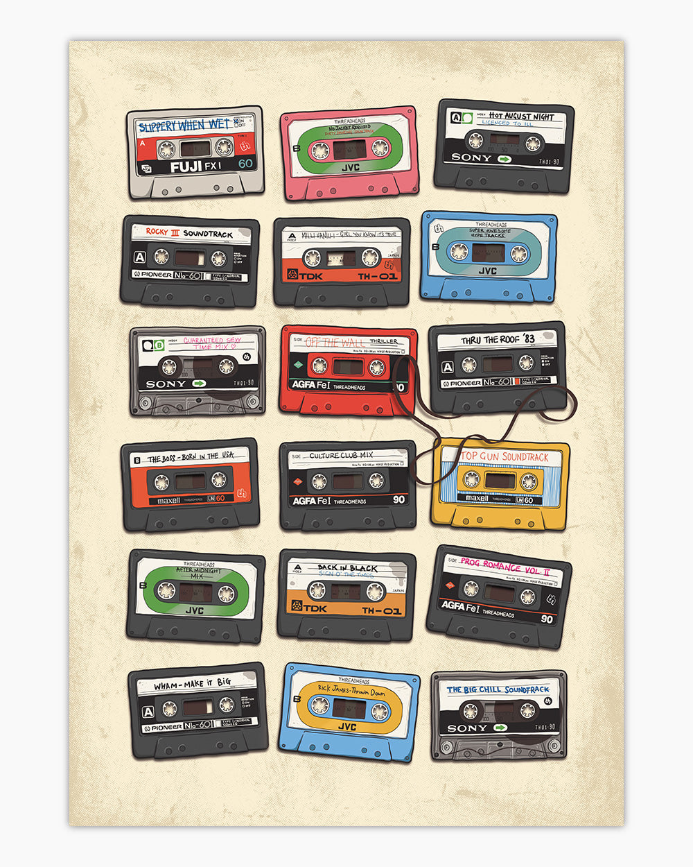 Cassette Tapes Art Print Threadheads Exclusive