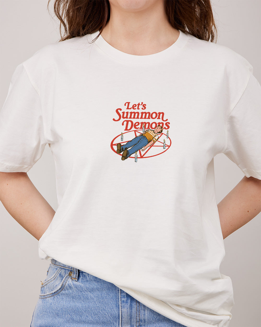 Let's Summon Demons Front and Back T-Shirt Australia Online