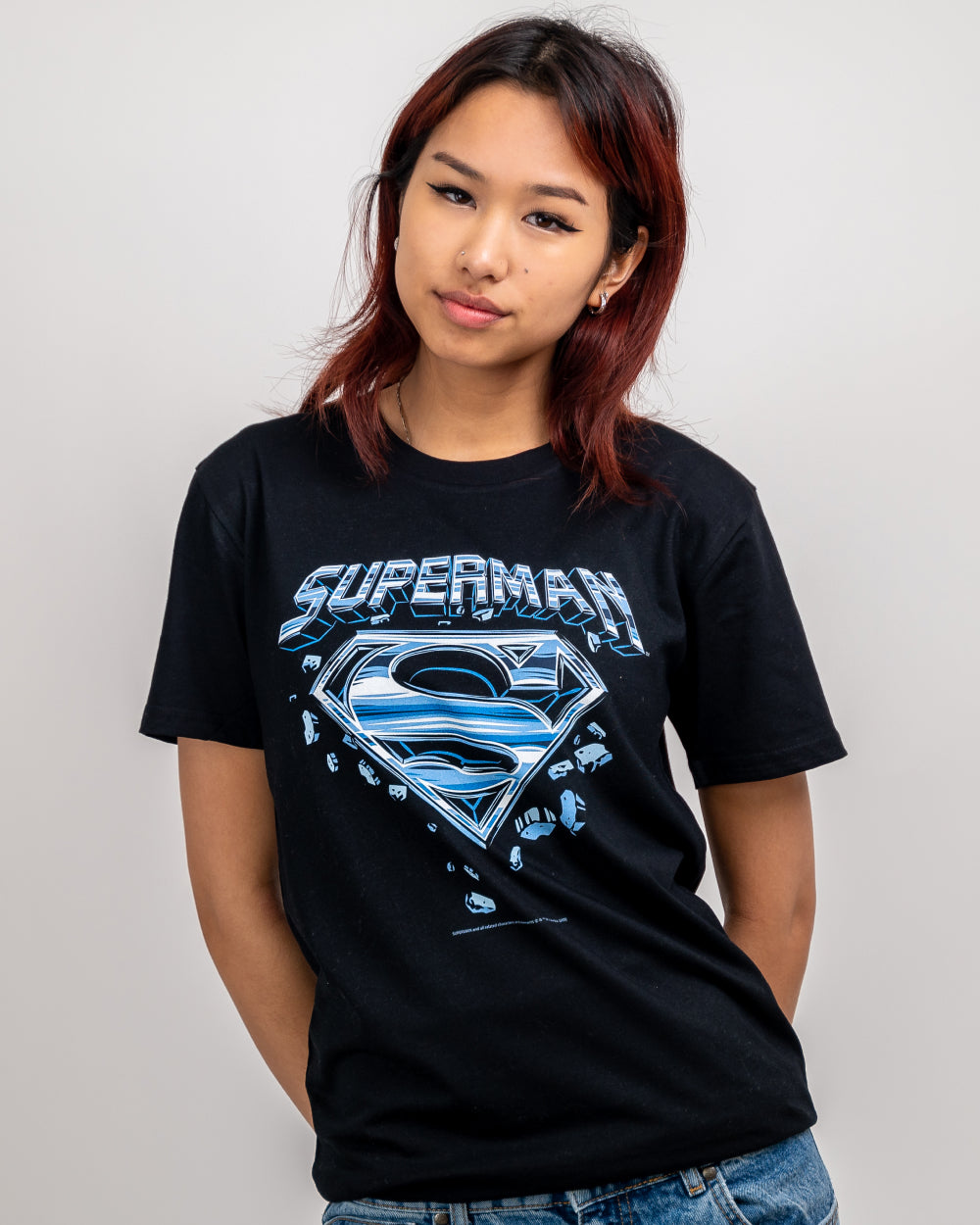Superman Man Of Steel Chrome Logo T-Shirt Australia Online