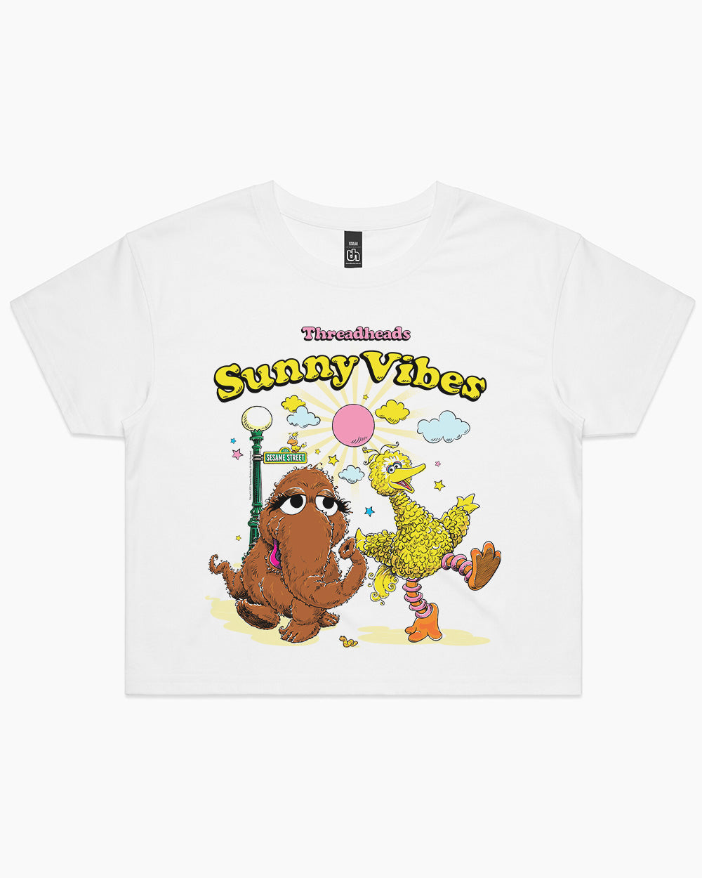 Sunny Vibes Crop Tee Australia Online #colour_white