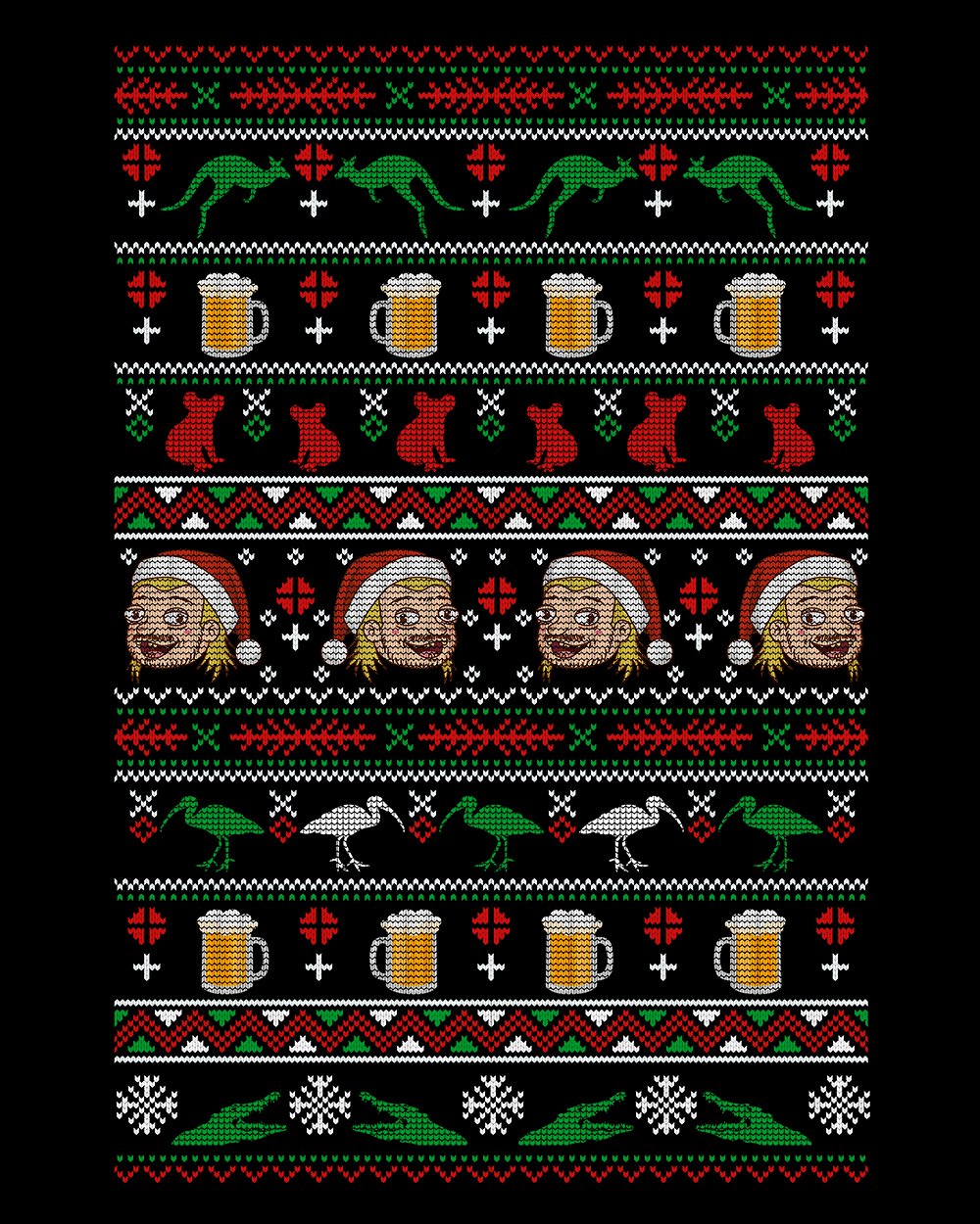 Aussie Ugly Sweater T-Shirt Australia Online #colour_black