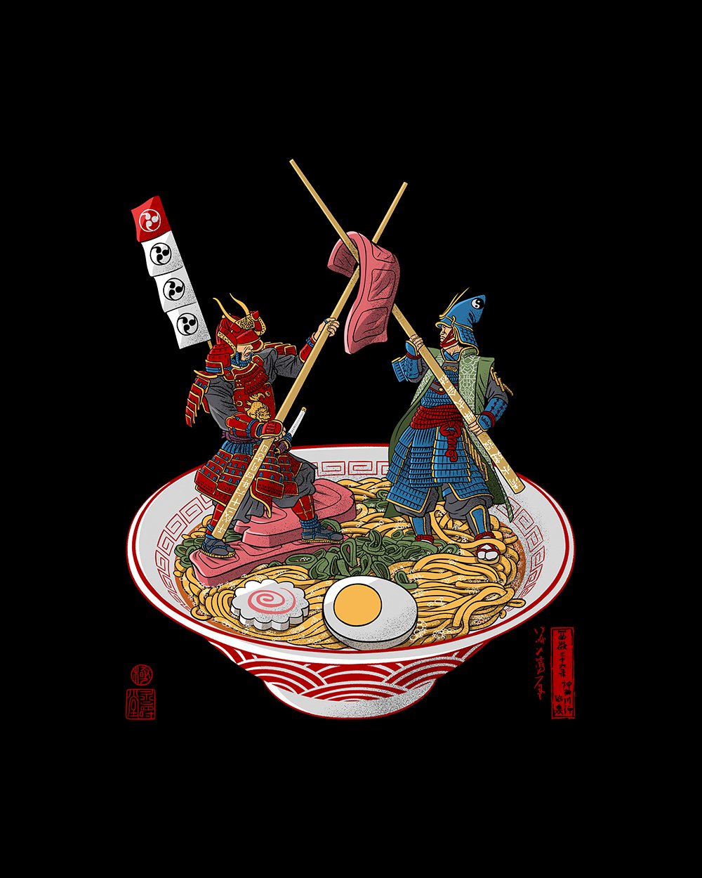 Samurai Duel over Ramen T-Shirt Australia Online