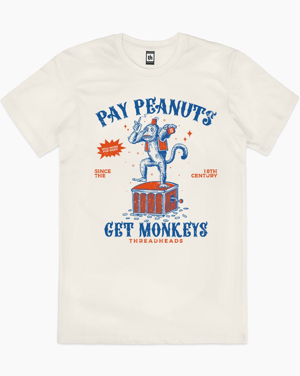 Pay Peanuts Get Monkeys T-Shirt | Retro T-Shirt | Threadheads