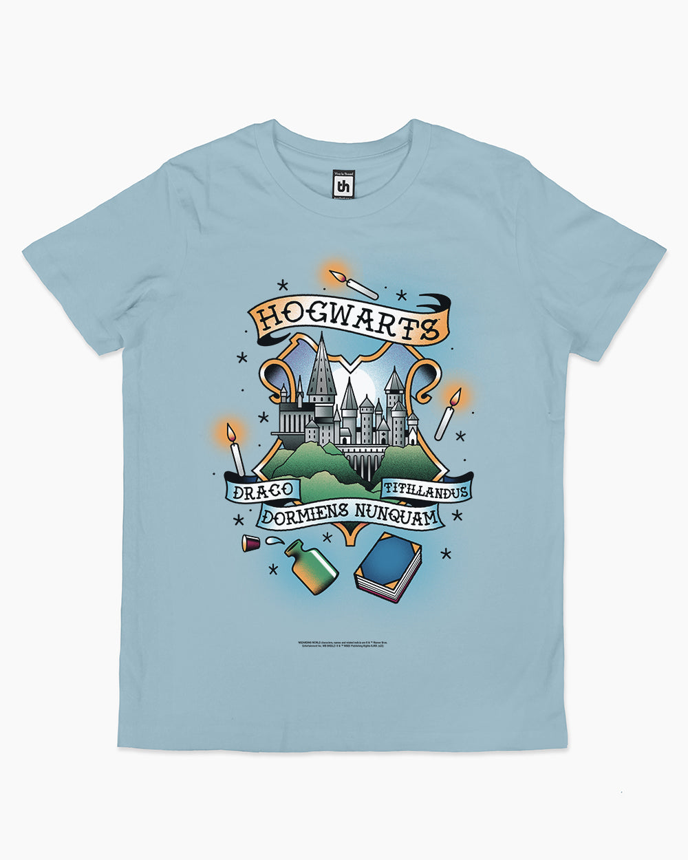 Hogwarts Sailor Jerry Kids T-Shirt Australia Online #colour_pale blue