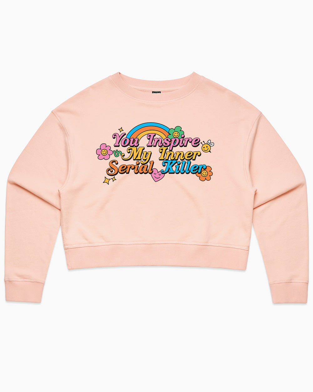 You Inspire My Inner Serial Killer Crop Sweater Australia Online #colour_pink