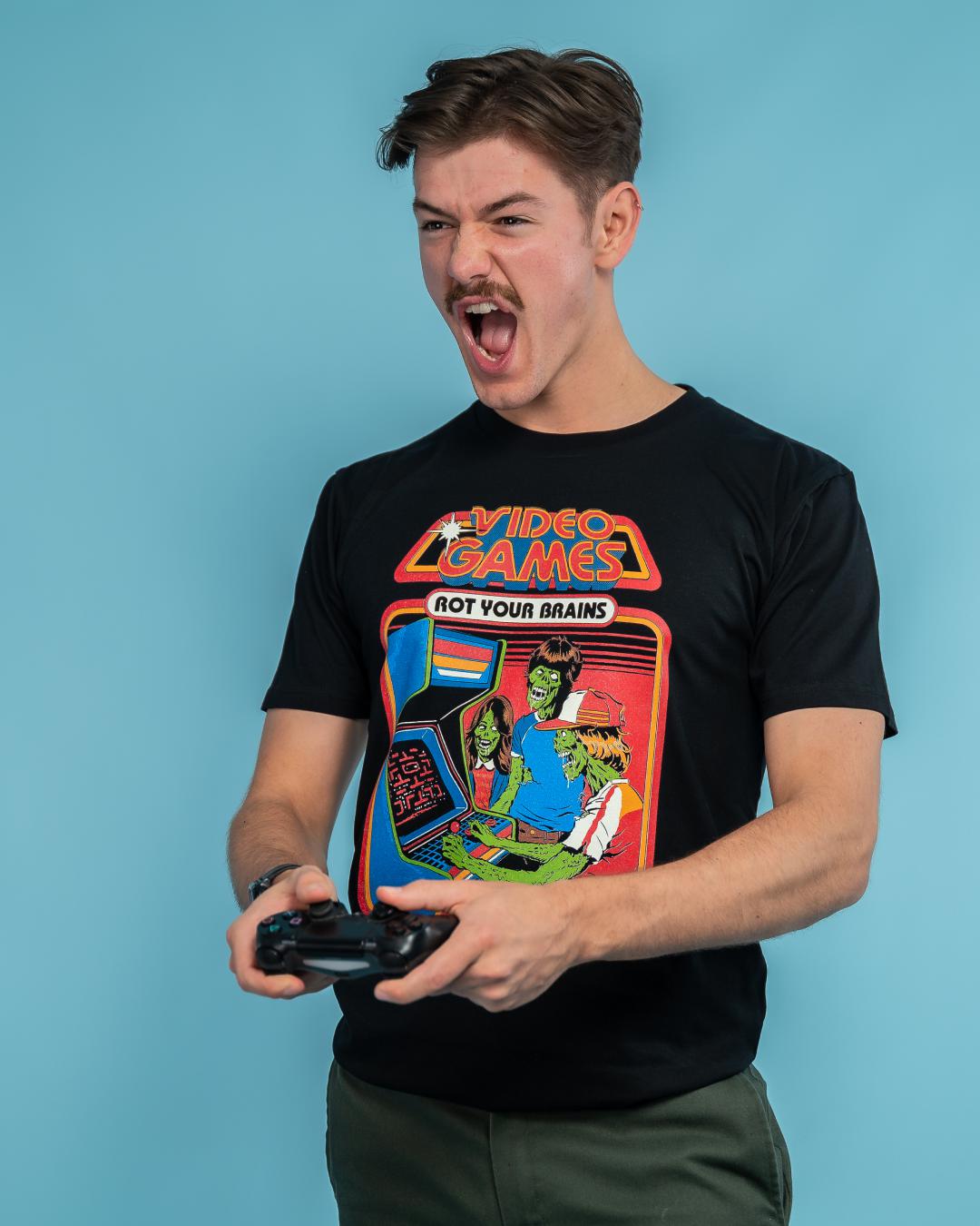 Video Games Rot Your Brains T-Shirt Australia Online