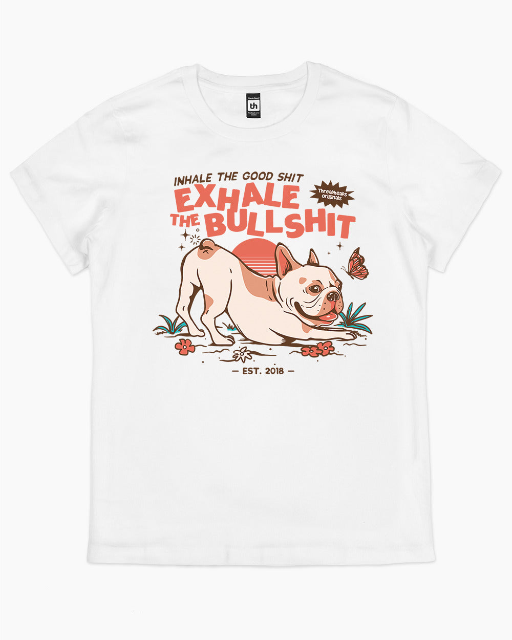 Exhale The Bullshit T-Shirt Australia Online #colour_white