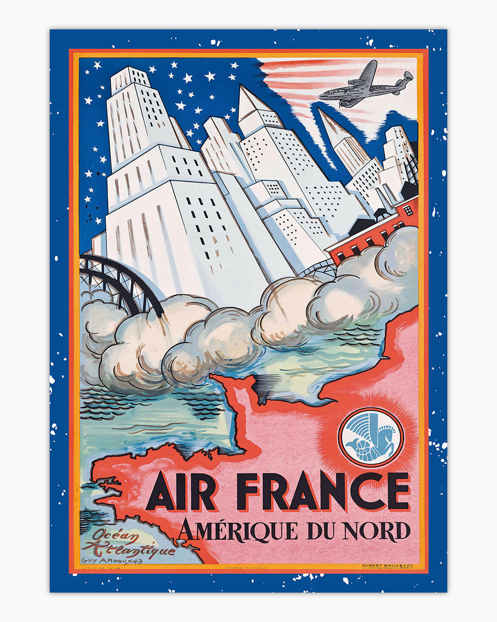 Air France Art Print #colour_Blue