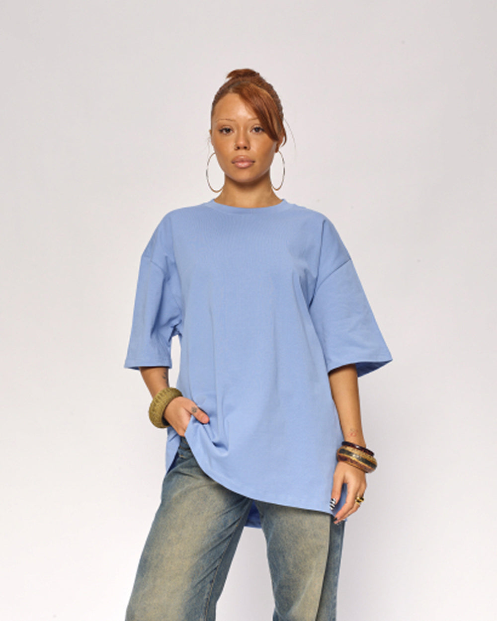 Oversized Tee 4 Pack: Powder Blue, Lilac, Natural, Brown
