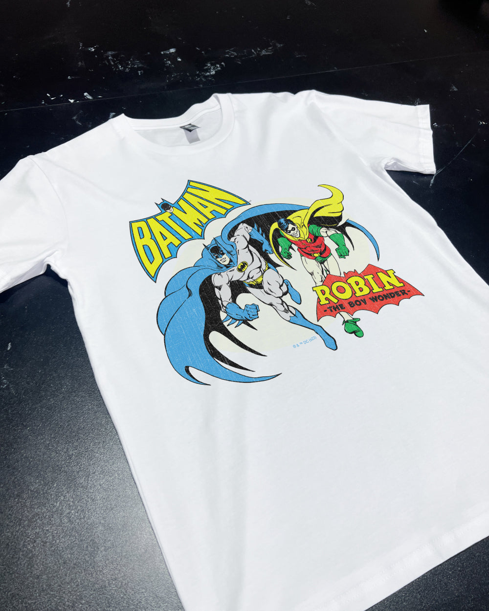 Batman and Robin The Boy Wonder T-Shirt Australia Online #colour_white