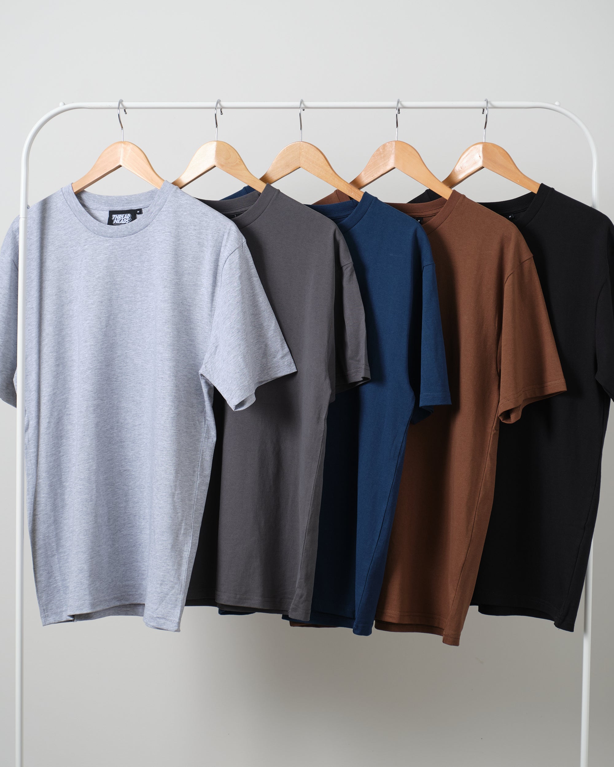 Classic Tee 5 Pack: Grey, Charcoal, Navy, Brown, Black  Australia Online 