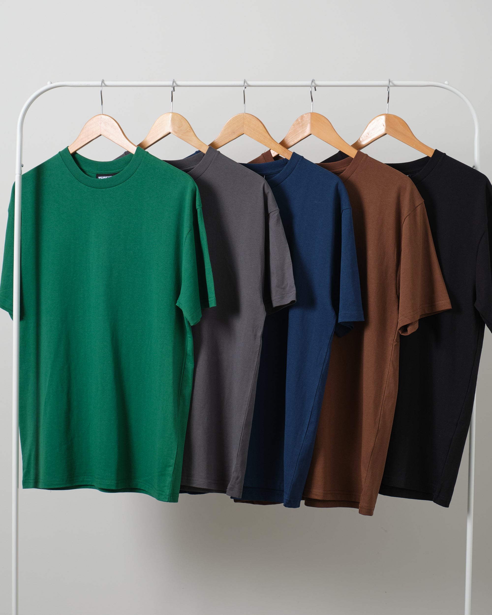 Classic Tee 5 Pack: Green, Charcoal, Navy, Brown, Black  Australia Online 