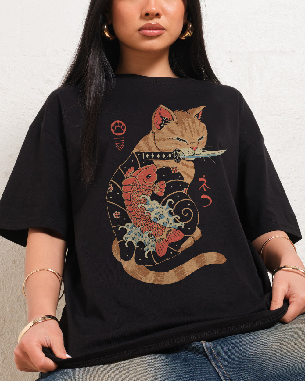 Carp Tattooed Cat T-Shirt