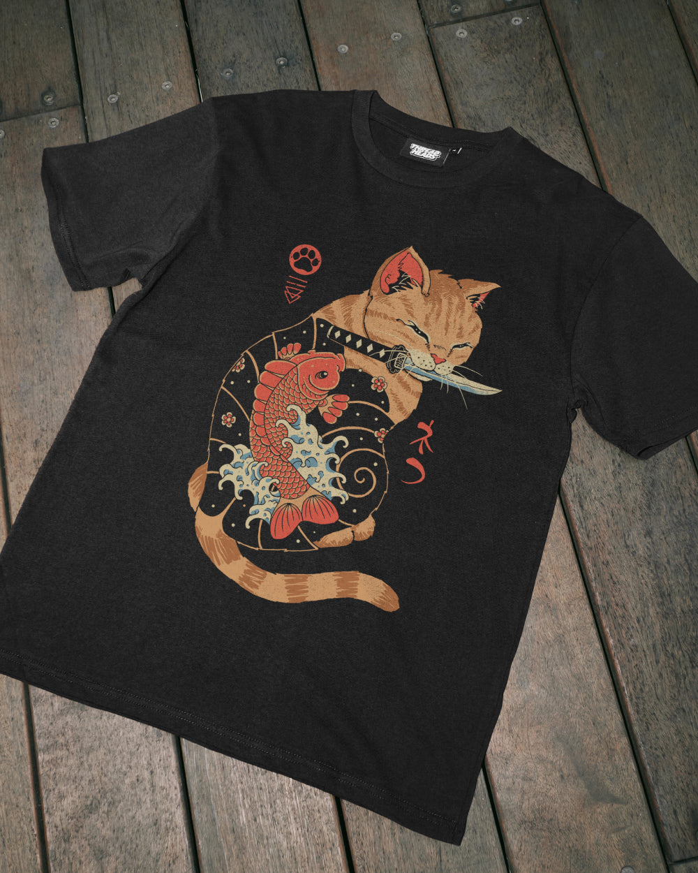 Carp Tattooed Cat T-Shirt