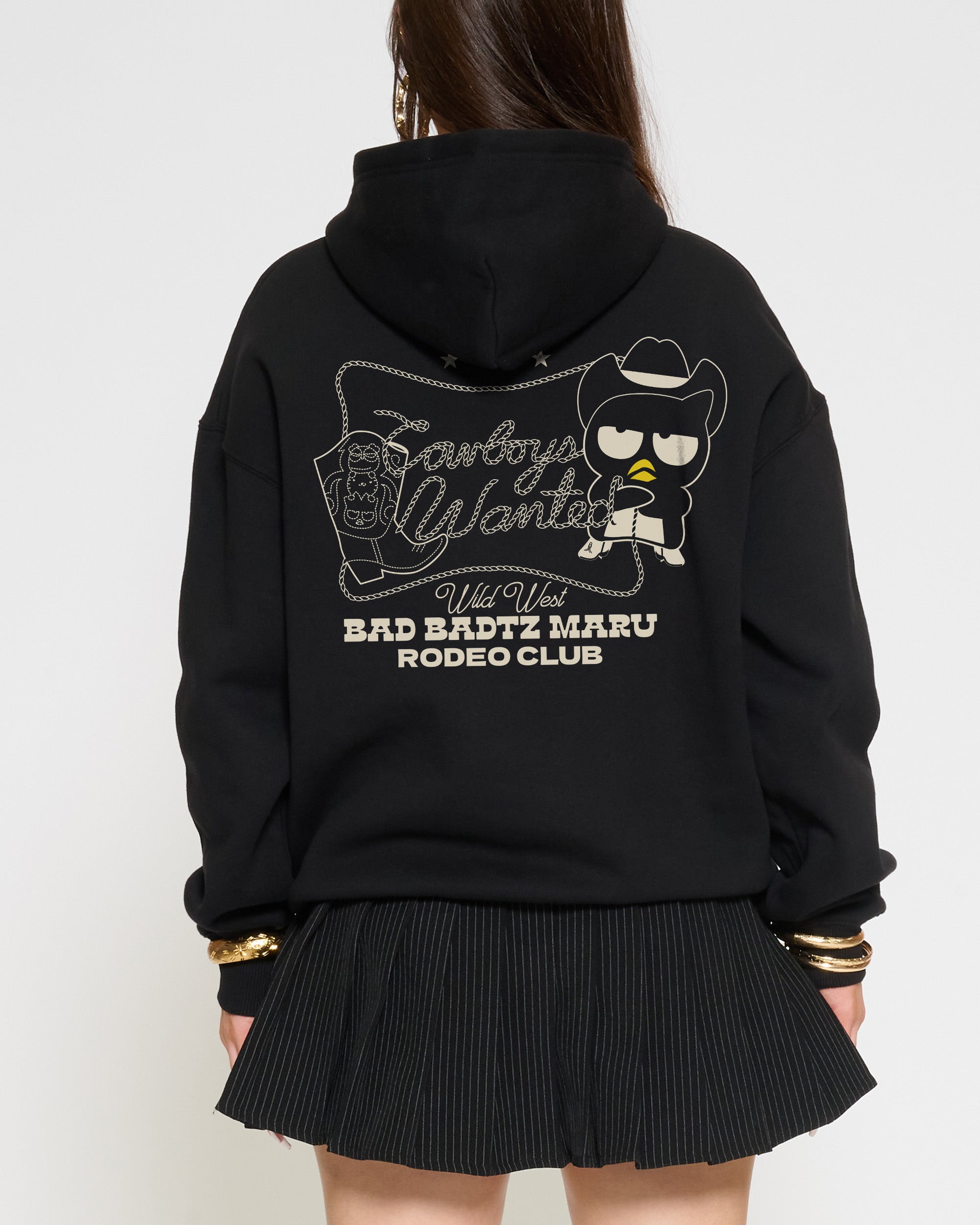 Bad Badtz-Maru Rodeo Club Hoodie Official Hello Kitty and Friends collab Threadheads