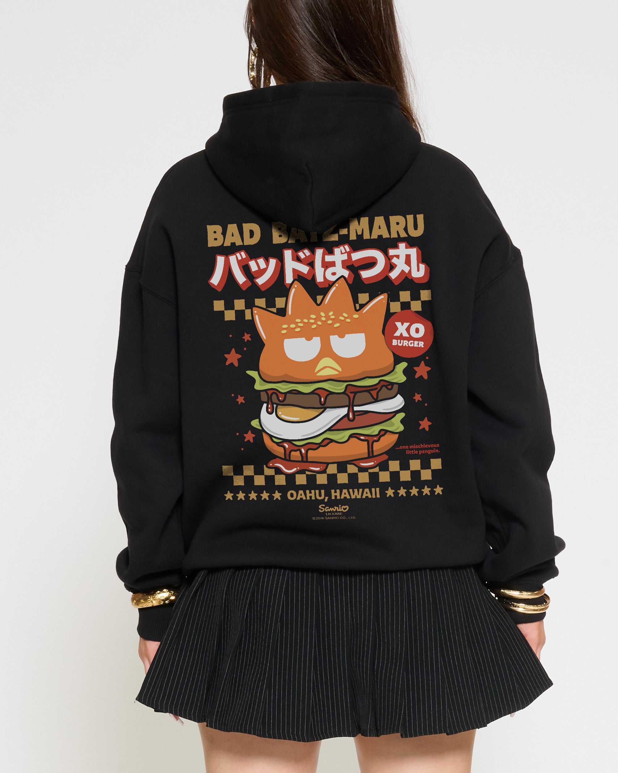 Bad Badtz-Maru Burger Hoodie Official Hello Kitty and Friends collab Threadheads