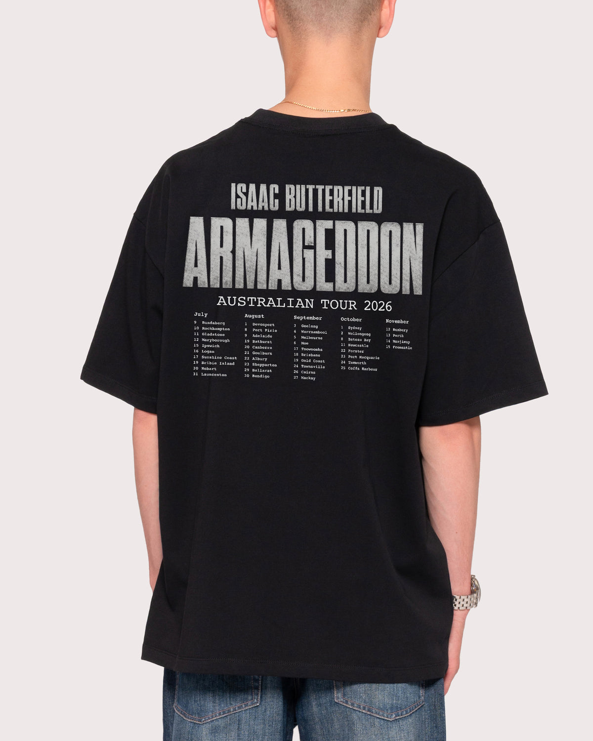 2026 Tour Merch Black Oversized Tee