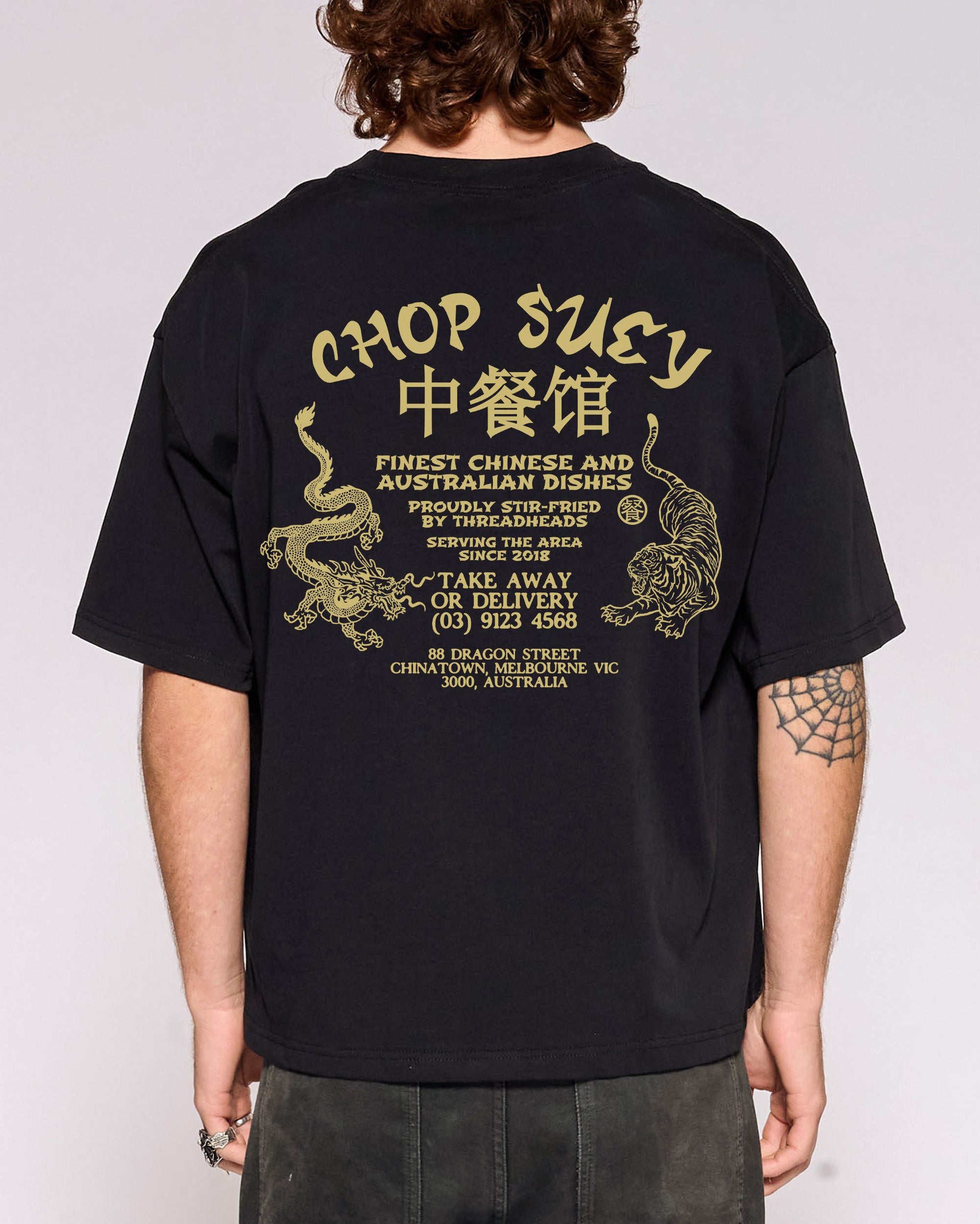 Chop Suey Oversized Crop Tee