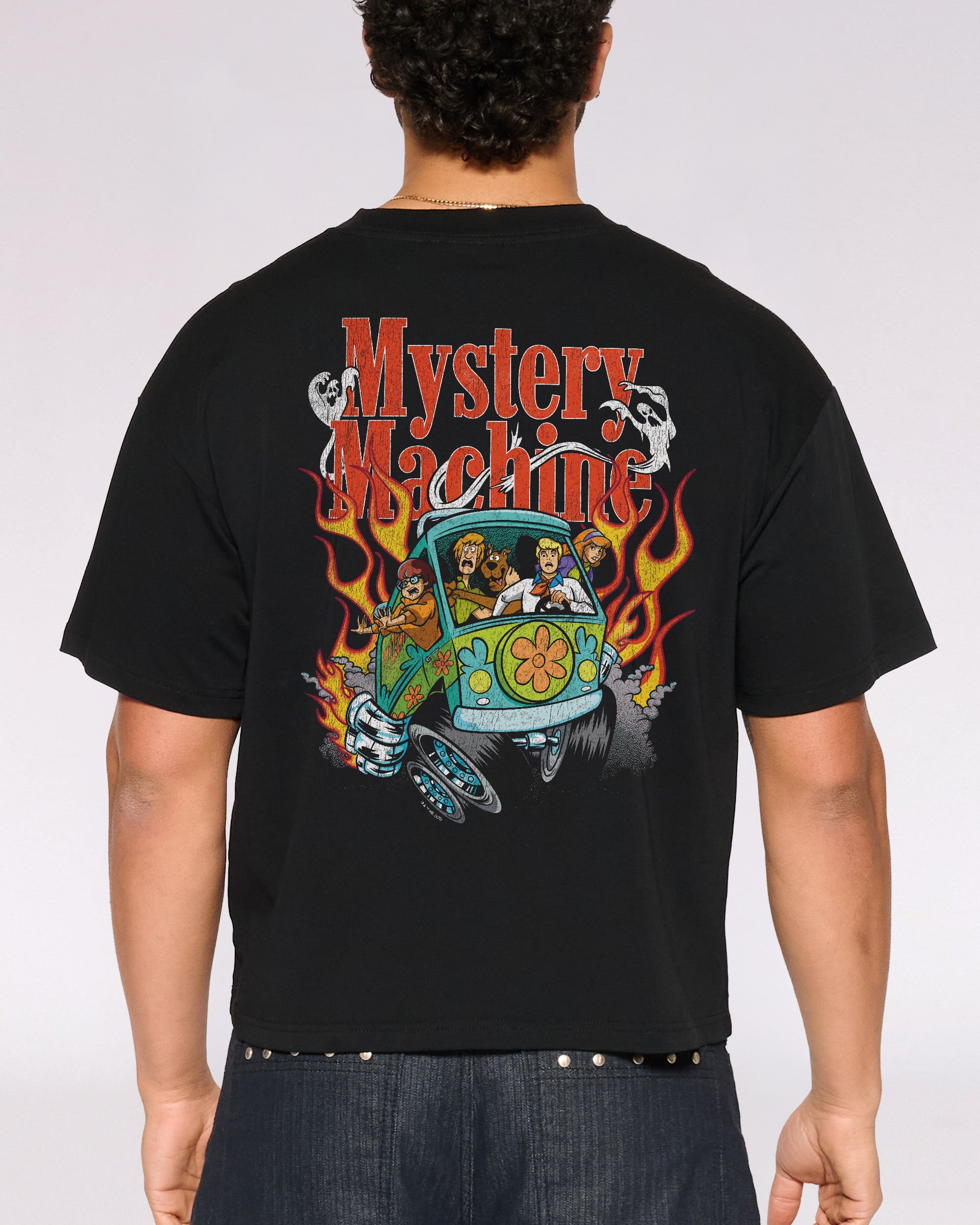 Mystery Machine Black Oversized Crop Tee