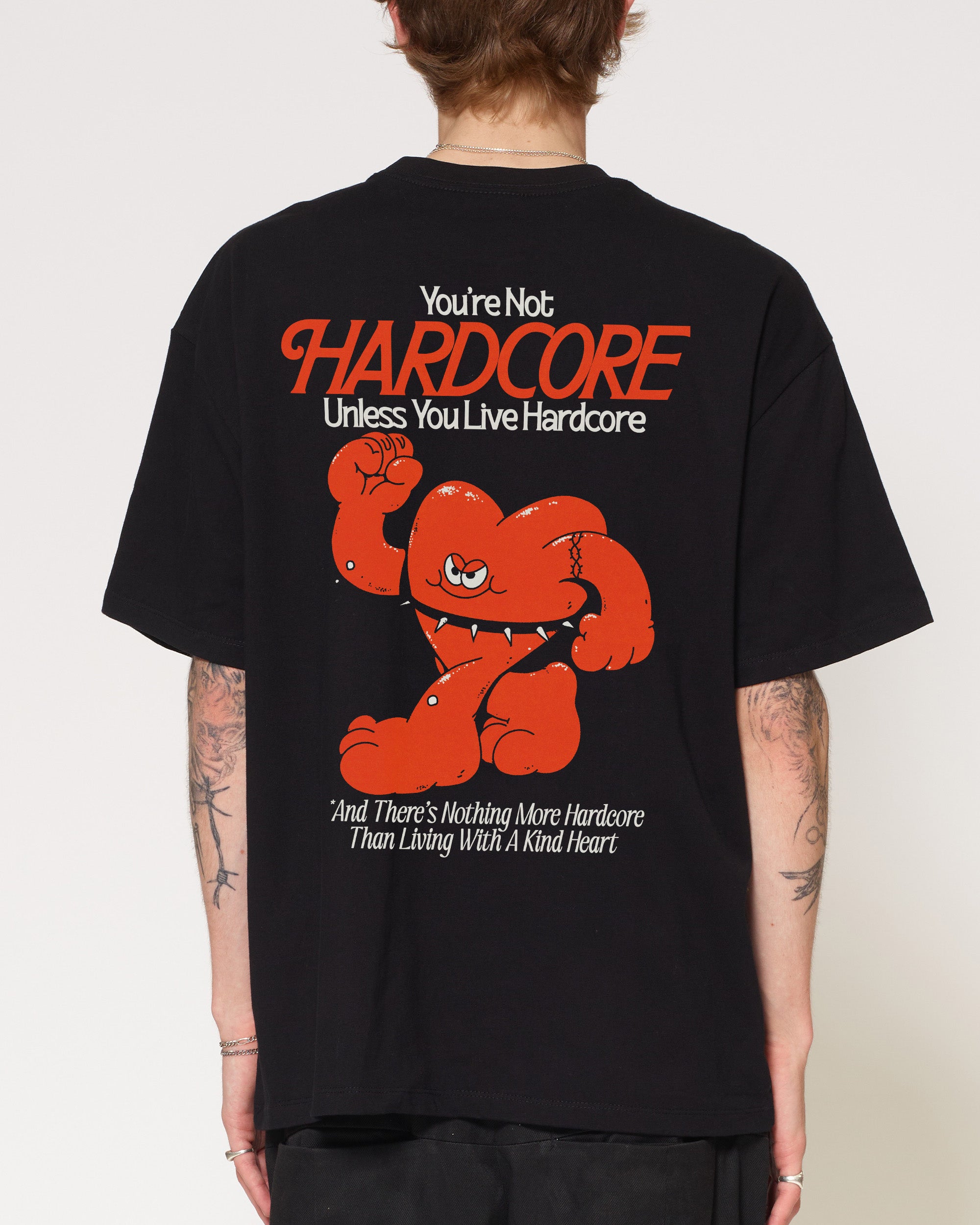 Hardcore Heartcore Black Oversized Tee