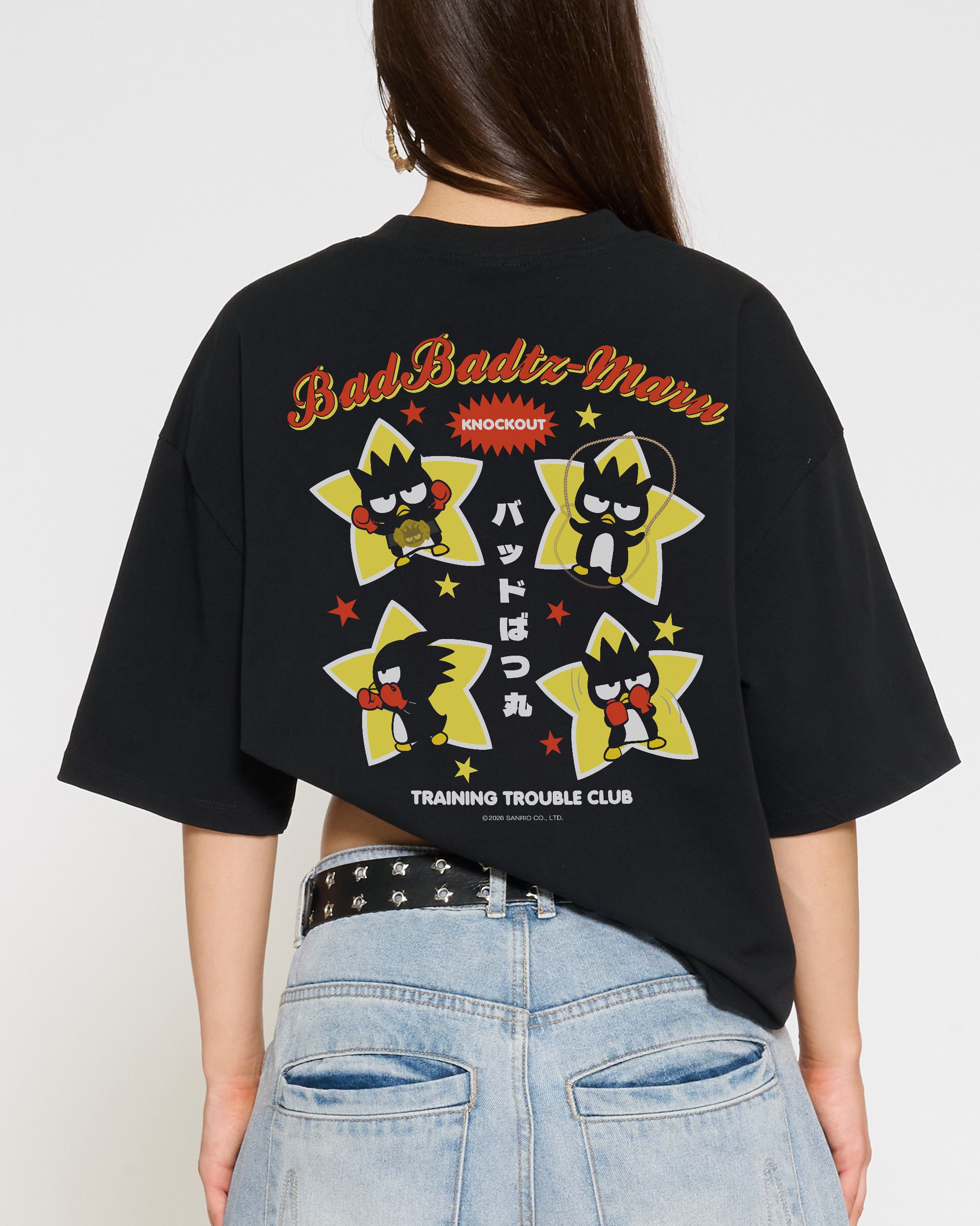 Bad Badtz-Maru Training Trouble Oversized Tee Official Hello Kitty and Friends collab Threadheads